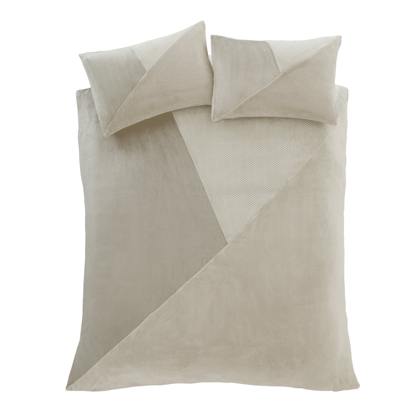 Catherine Lansfield Cosy Larsson Geo Fleece Duvet Cover Set - Natural