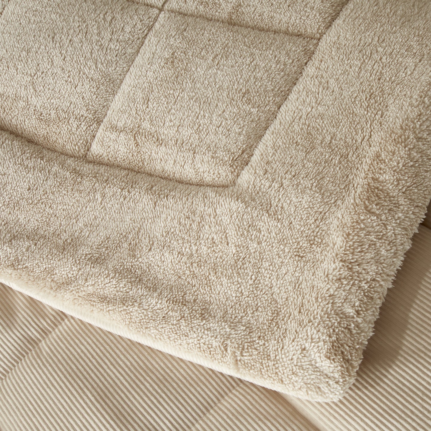 Catherine Lansfield Cosy Cord Coverless Duvet Comforter - Natural