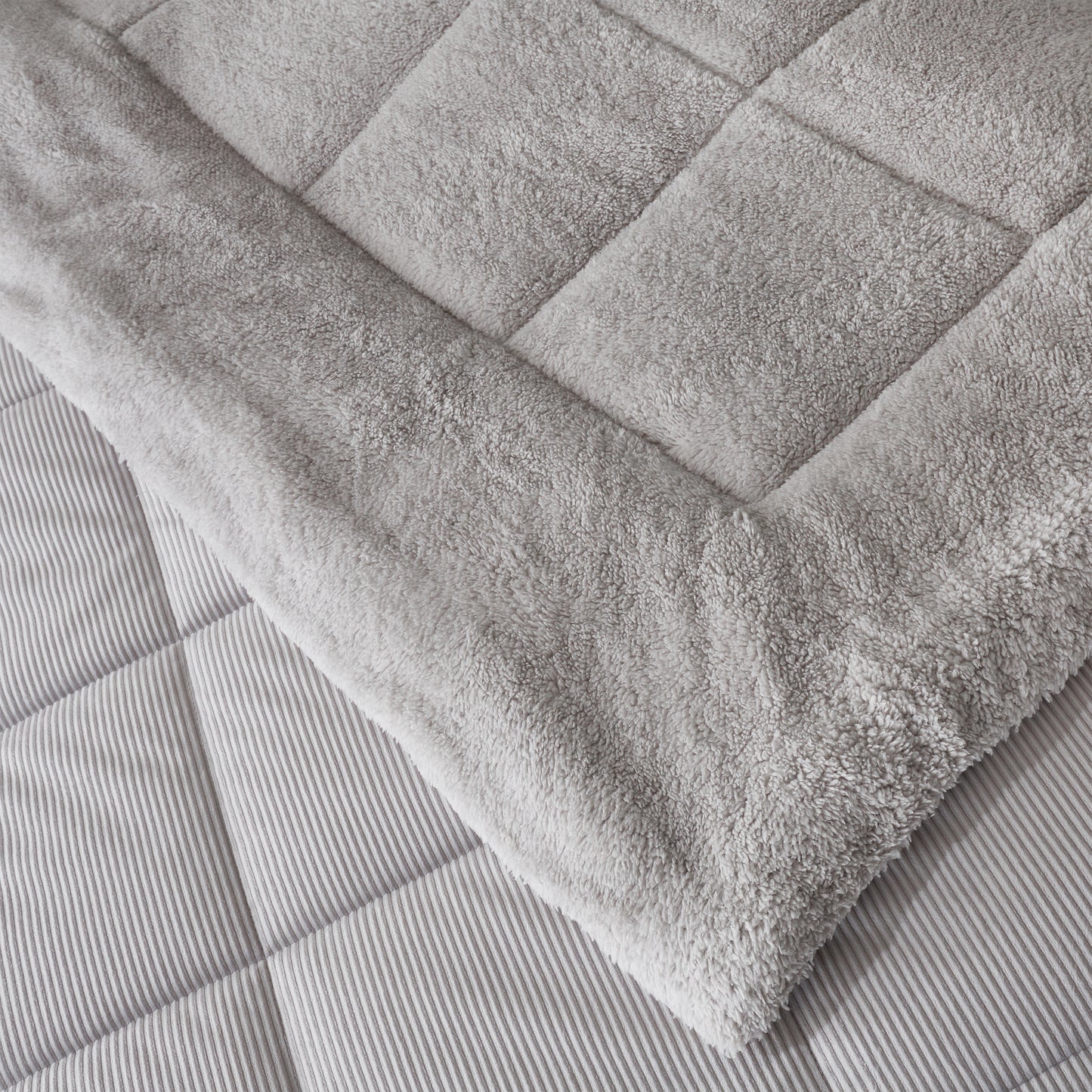 Catherine Lansfield Cosy Cord Coverless Duvet Comforter - Silver