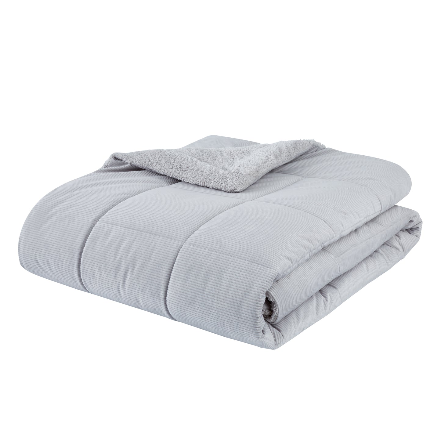 Catherine Lansfield Cosy Cord Coverless Duvet Comforter - Silver