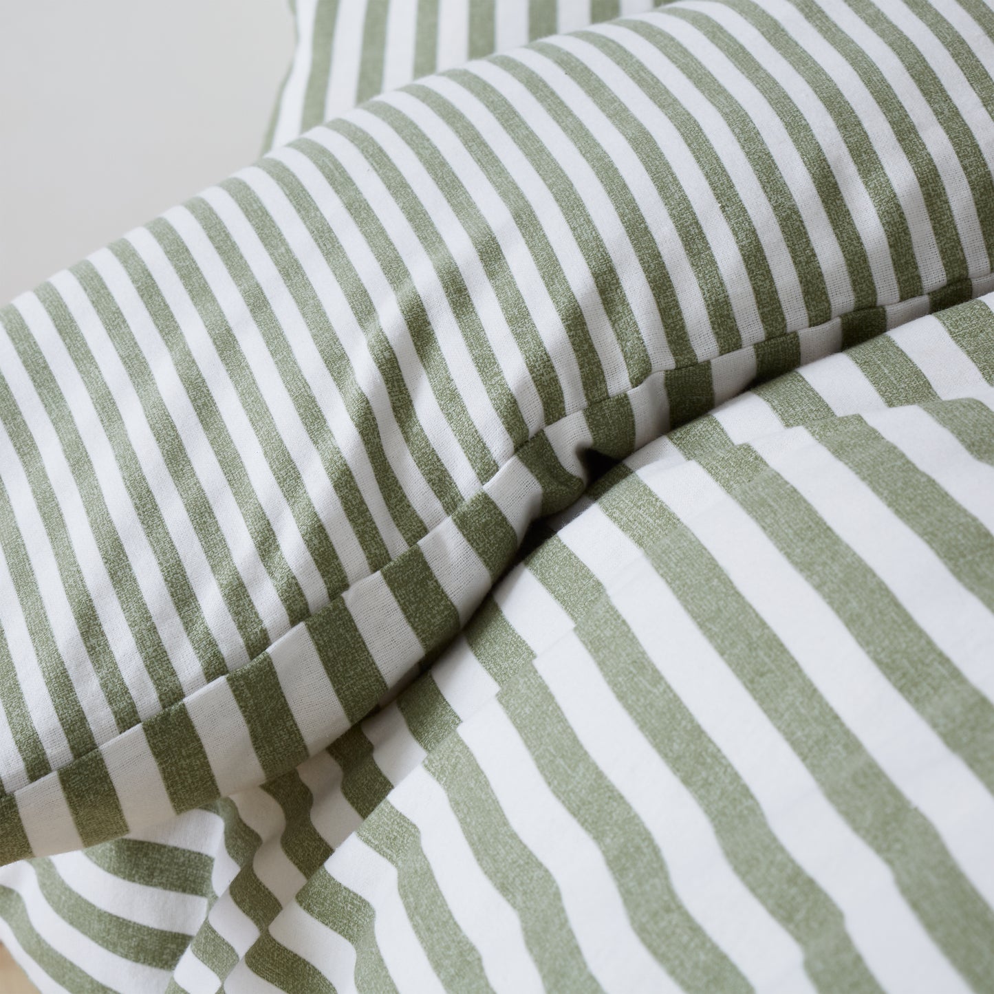 Catherine Lansfield Brushed Stripe Duvet Cover Set - Green