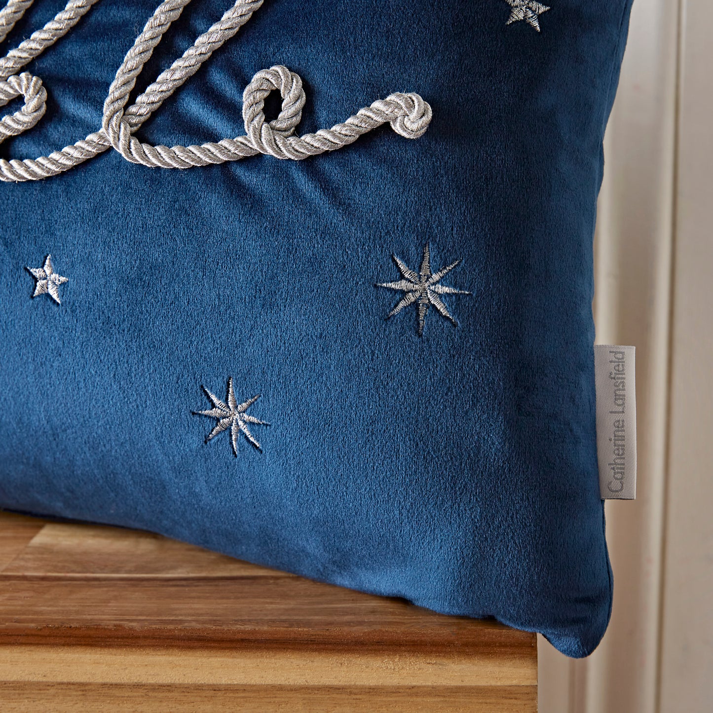 Catherine Lansfield Sparkle Filled Cushion - Blue