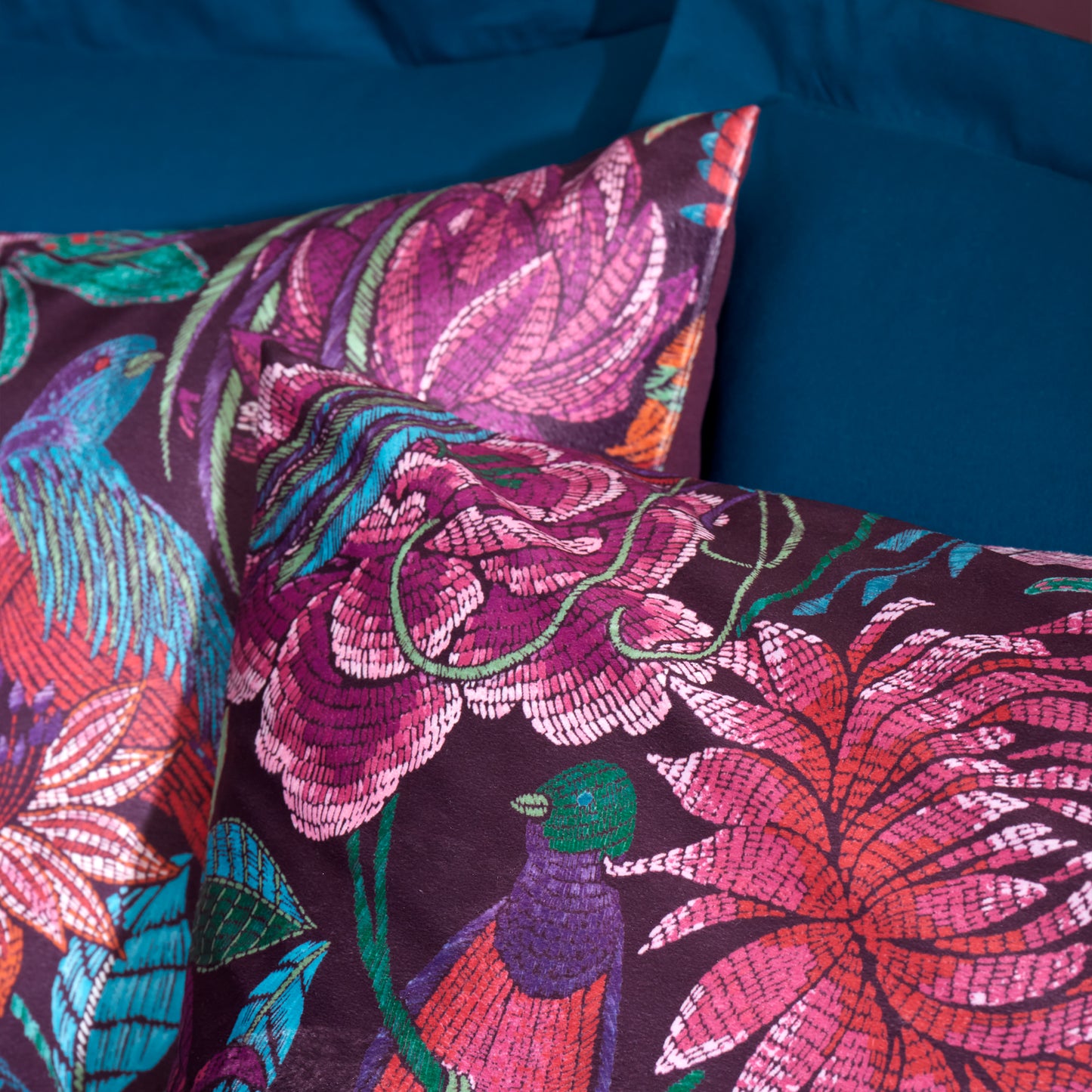 Bridgerton Kate Floral Duvet Cover Set - Plum