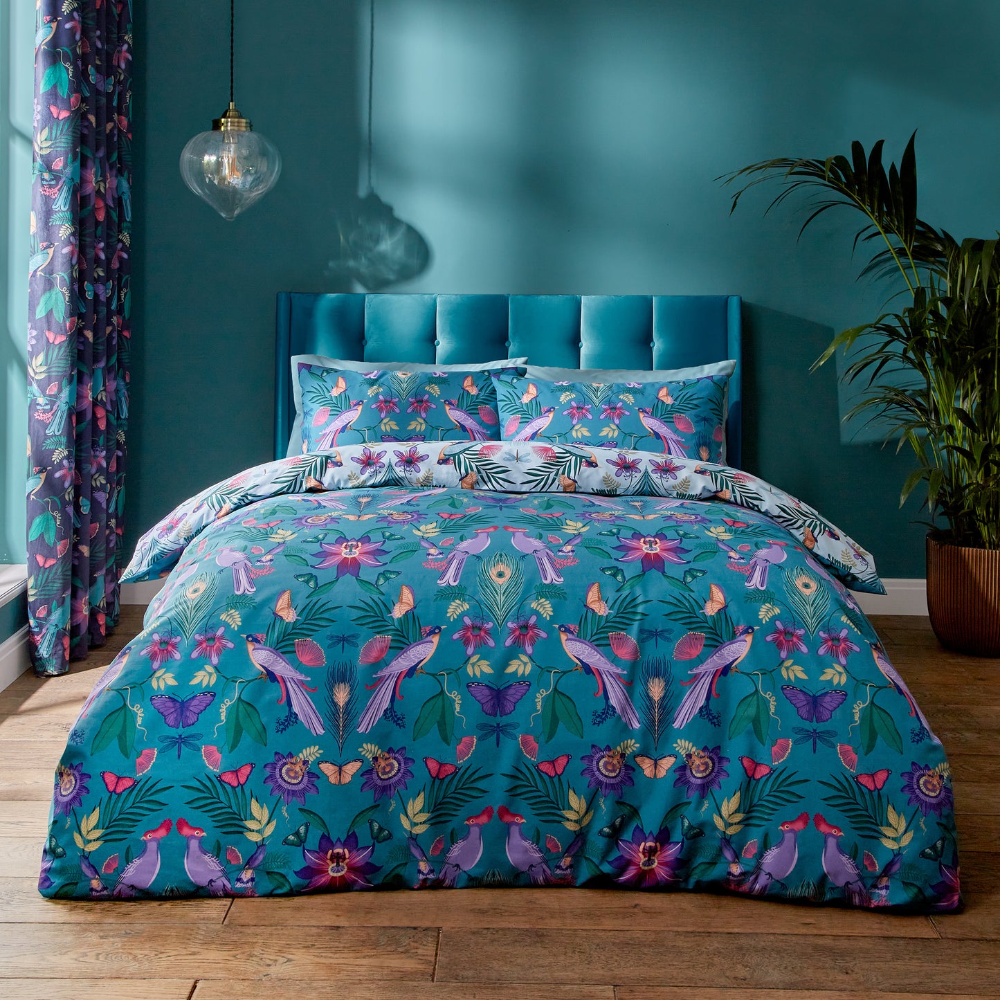 Catherine Lansfield Mya Tropical Birds Duvet Cover Set