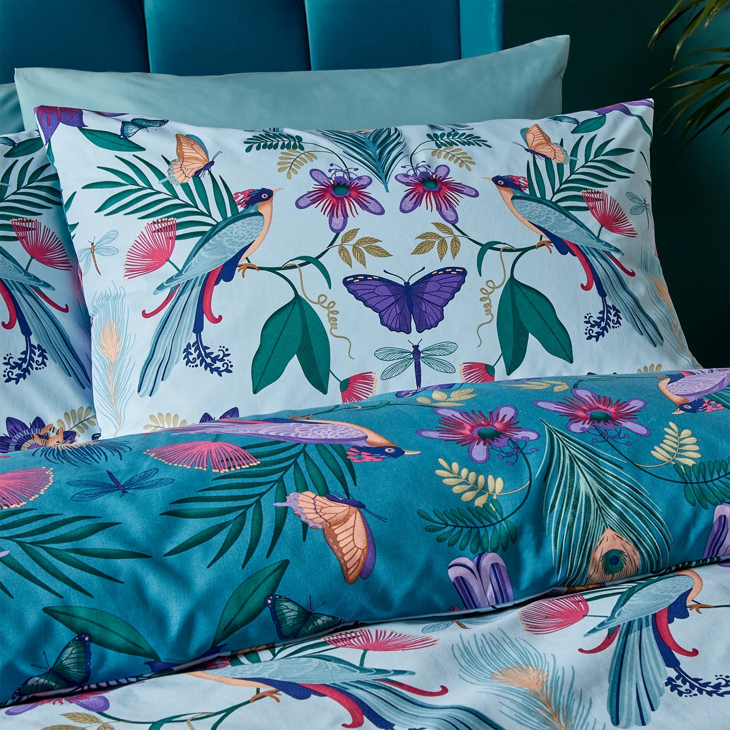 Catherine Lansfield Mya Tropical Birds Duvet Cover Set