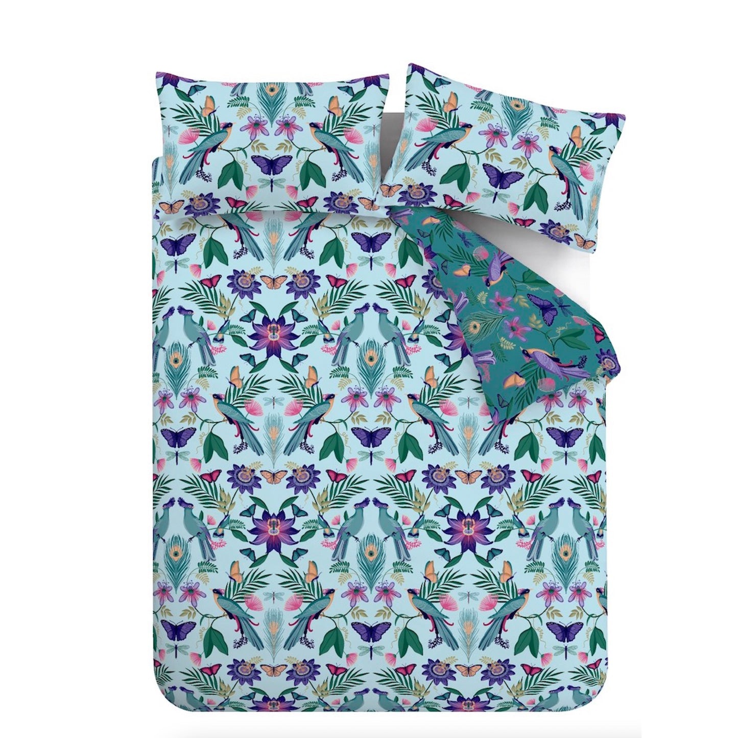Catherine Lansfield Mya Tropical Birds Duvet Cover Set