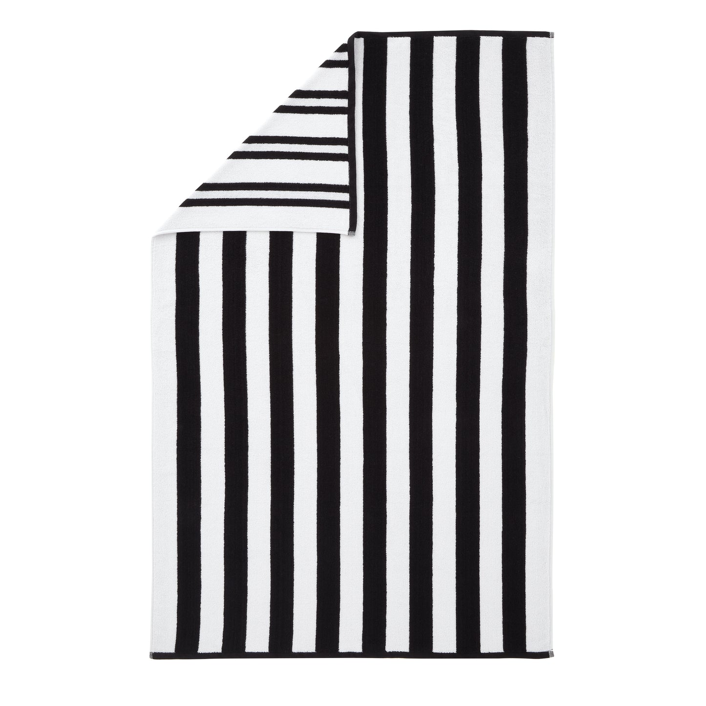 Bianca Reversible Stripe Jacquard Bath Towels - Black