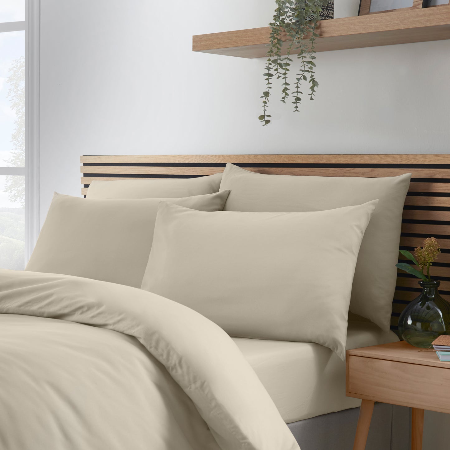 Catherine Lansfield So Soft Non-Iron Fitted Sheet - Natural