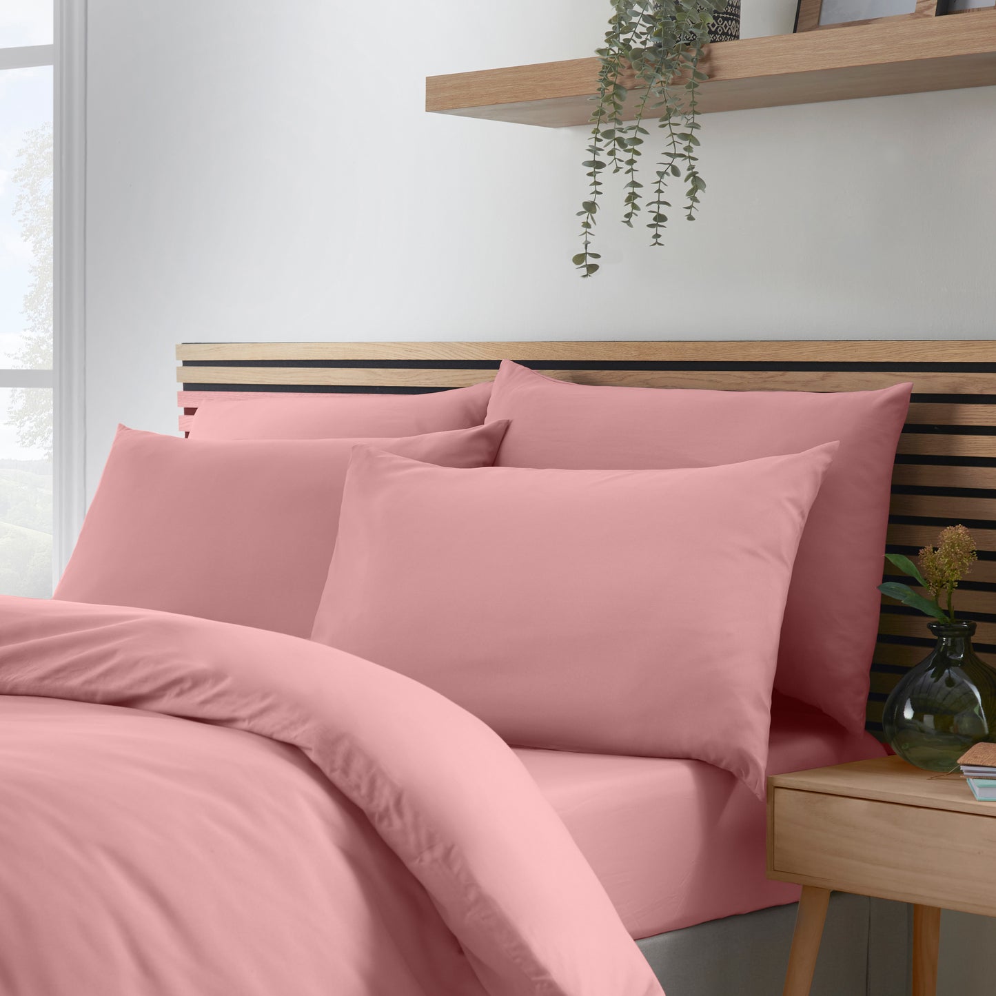 Catherine Lansfield So Soft Non-Iron Fitted Sheet - Coral