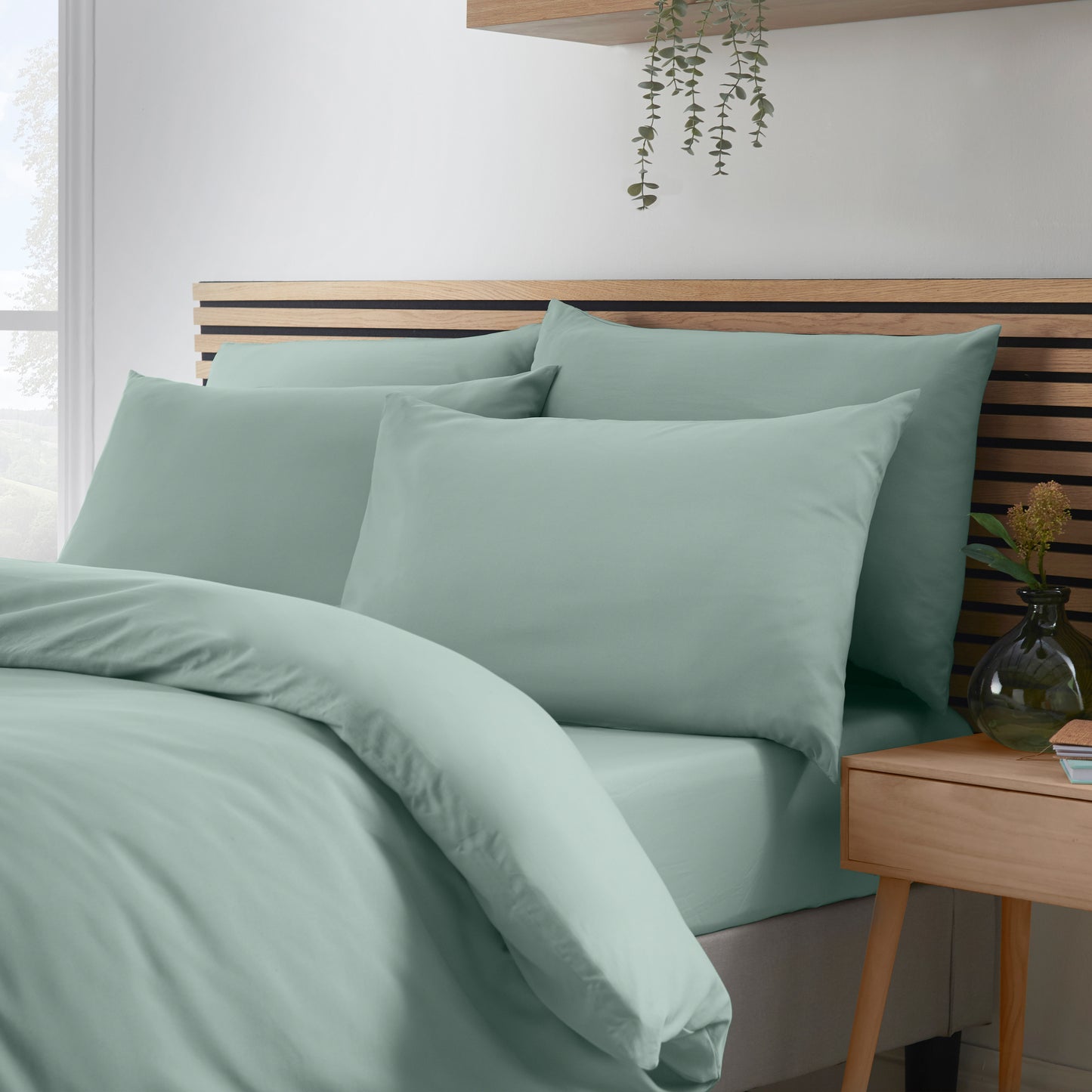 Catherine Lansfield So Soft Non-Iron Duvet Cover Set - Green