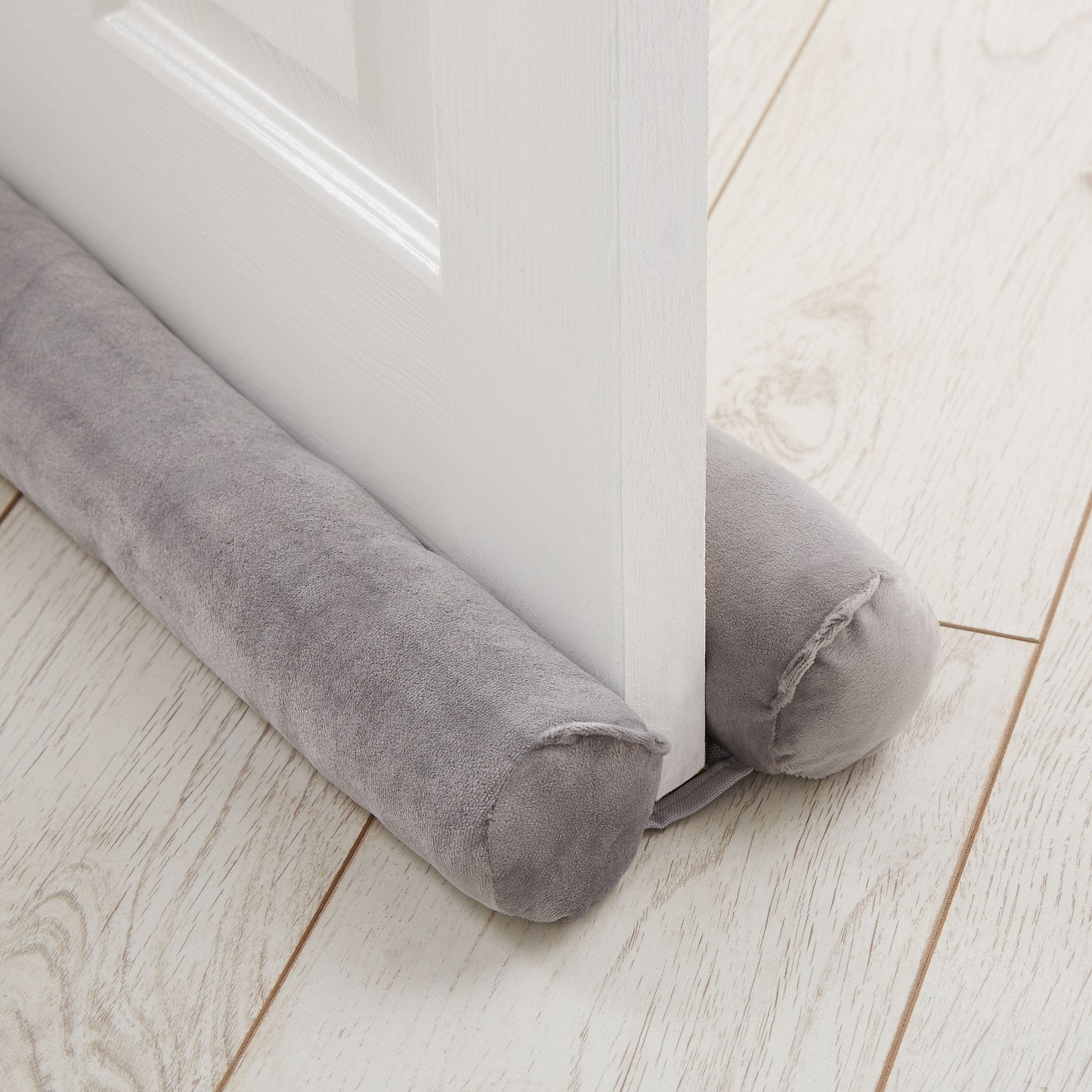 Catherine Lansfield Kingsley Matt Velvet Double-Sided Draught Excluder - Silver