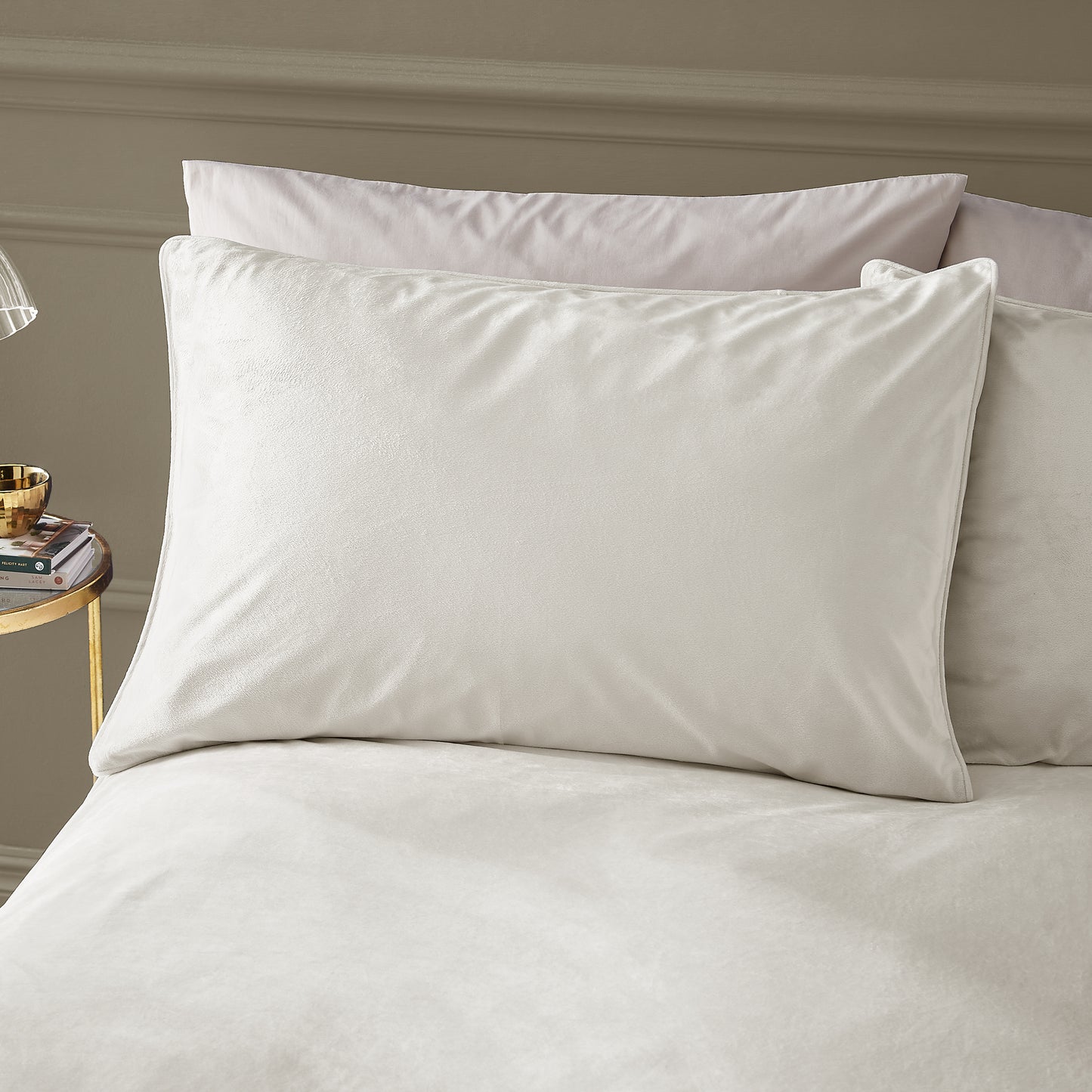 Catherine Lansfield Kingsley Matt Velvet Duvet Cover Set - Cream