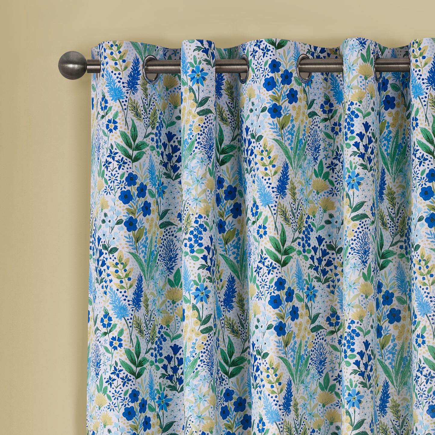 Catherine Lansfield Tilly Floral Eyelet Curtains - Blue