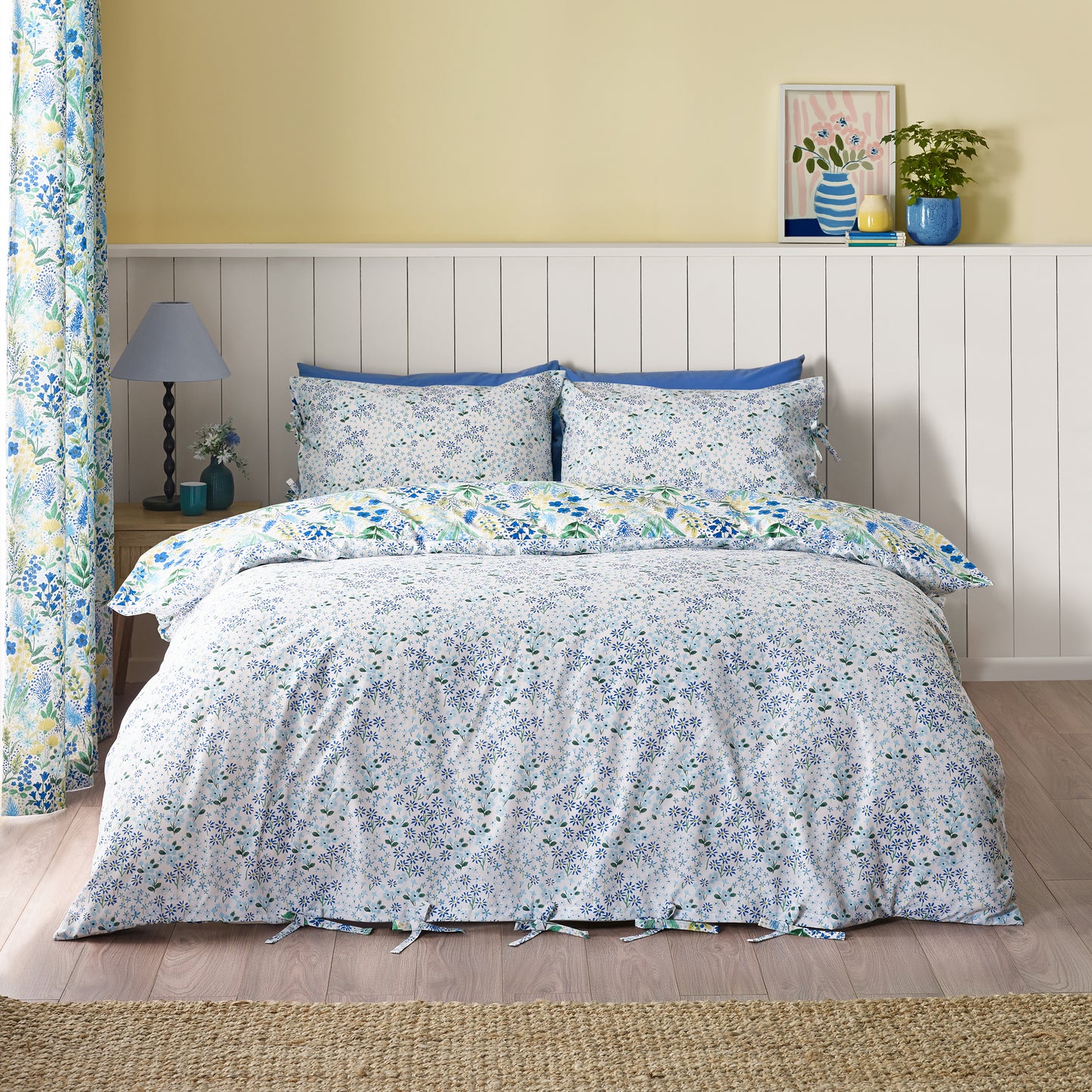 Catherine Lansfield Tilly Floral Duvet Cover Set - Blue