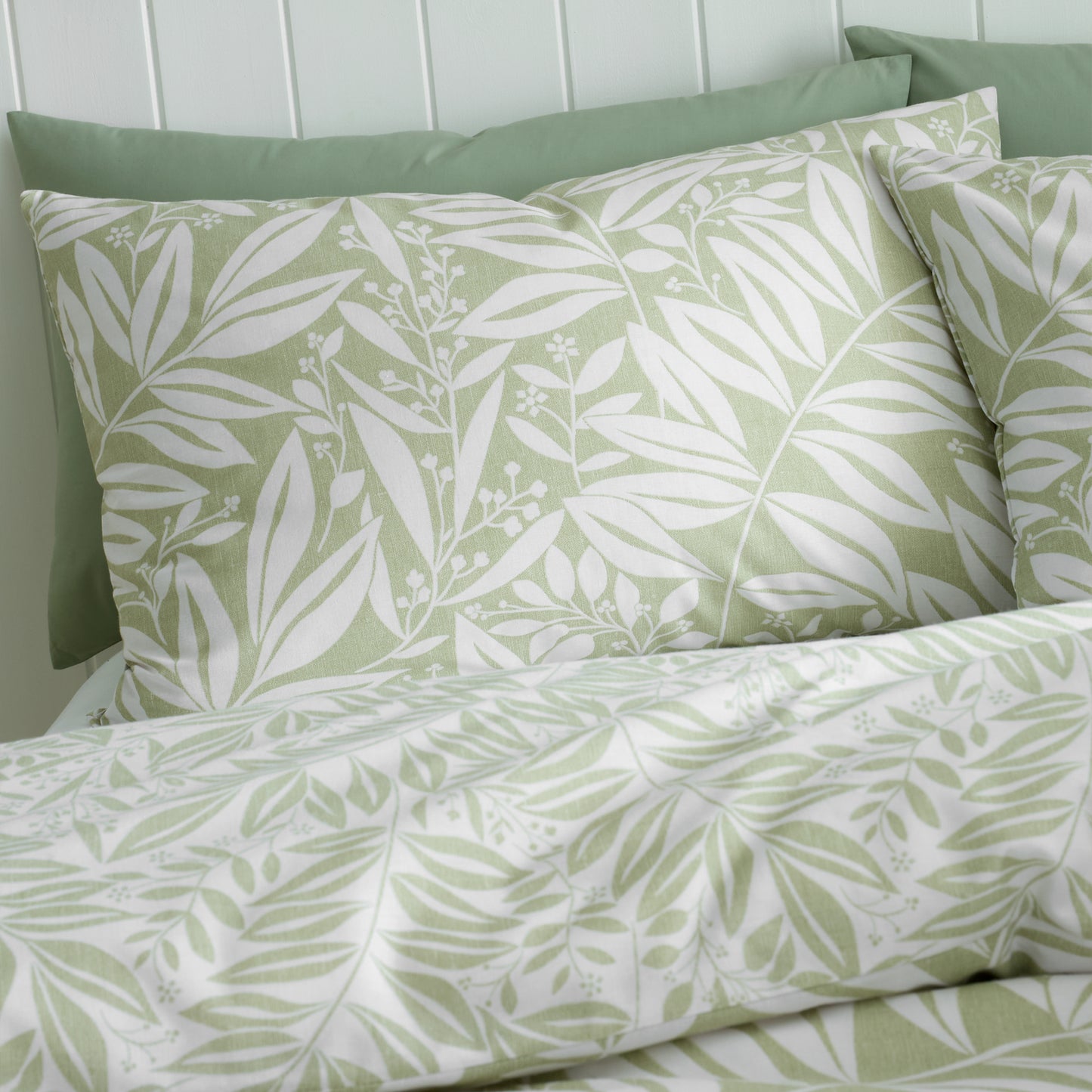 Catherine Lansfield Sorrel Leaf Duvet Cover Set - Green