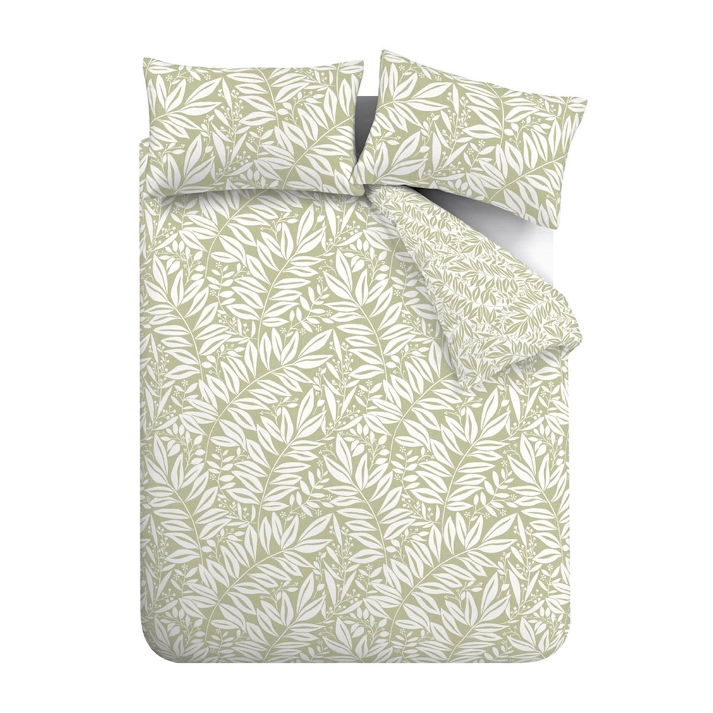Catherine Lansfield Sorrel Leaf Duvet Cover Set - Green