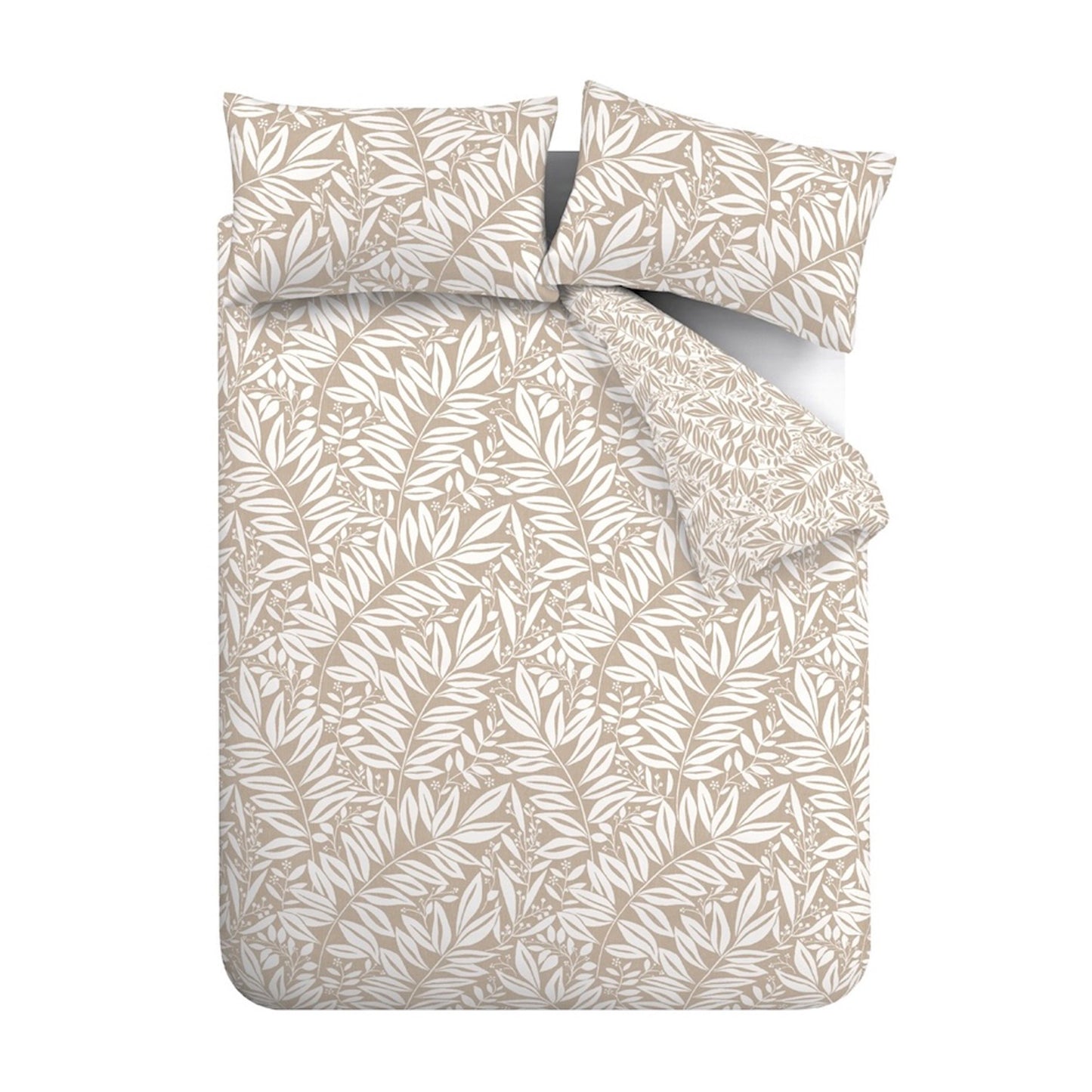 Catherine Lansfield Sorrel Leaf Duvet Cover Set - Natural