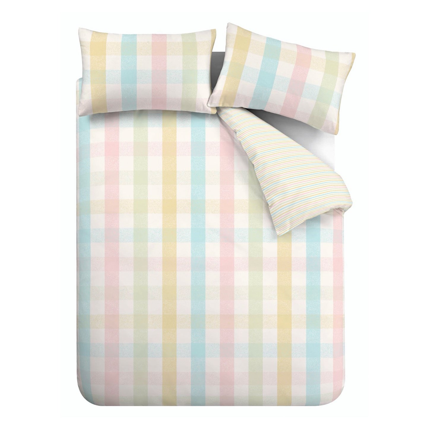 Catherine Lansfield Spring Check Duvet Cover Set - Pastel