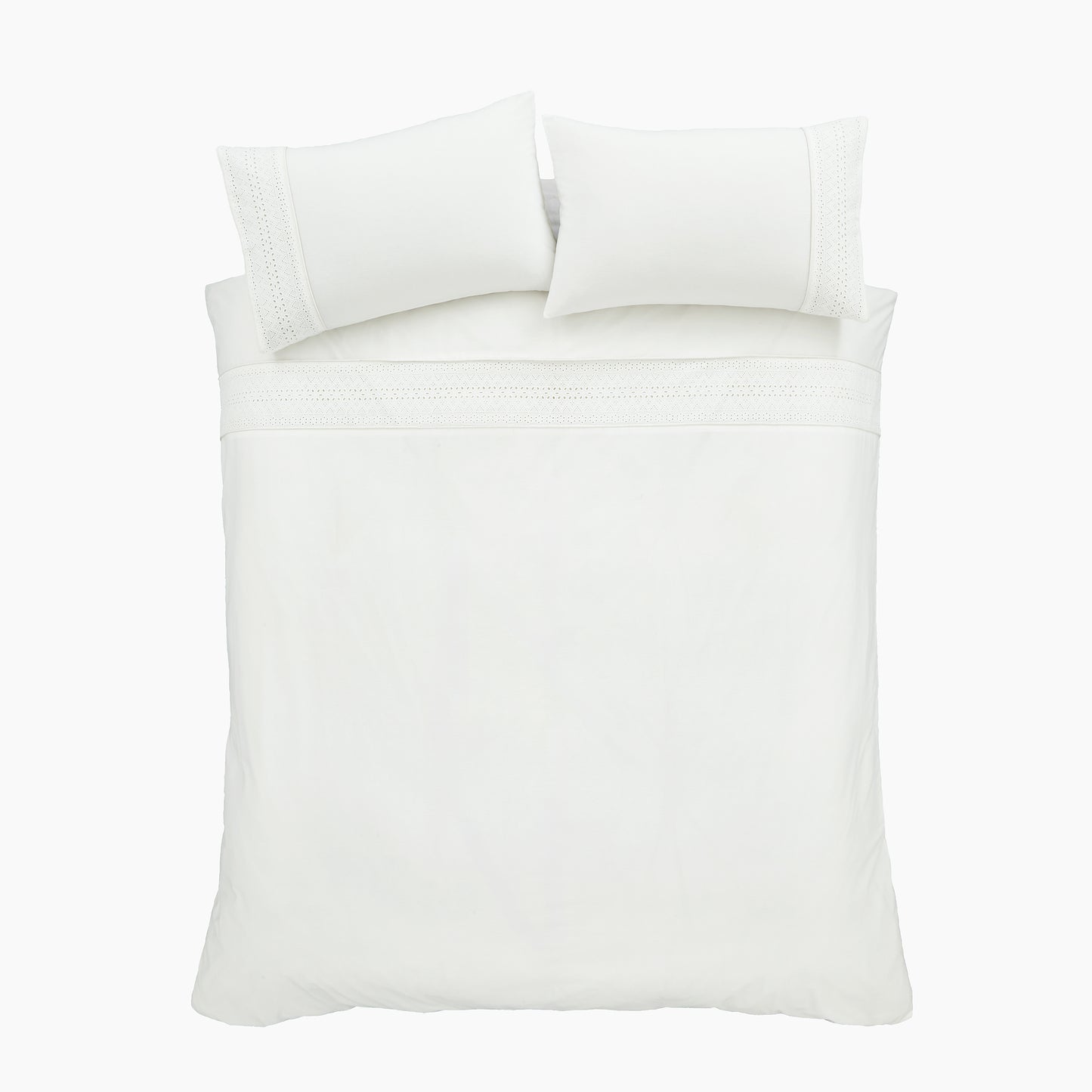 Catherine Lansfield Broderie Anglaise Duvet Cover Set - White