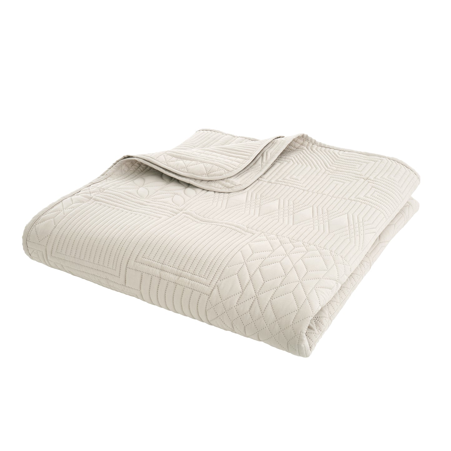 Catherine Lansfield Folkstone Geo Bedspread - Natural
