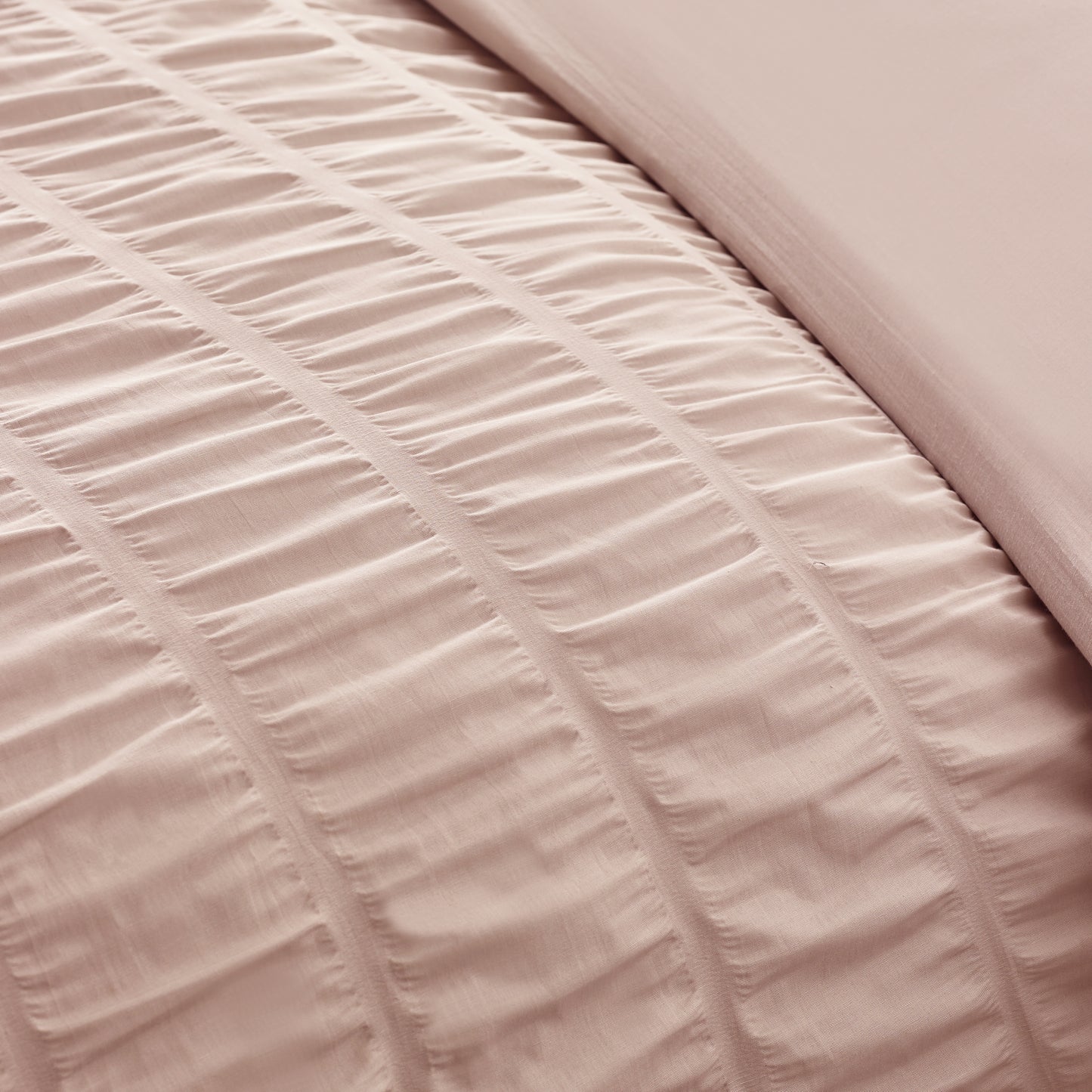 Catherine Lansfield Seersucker Frill Duvet Cover Set - Pink