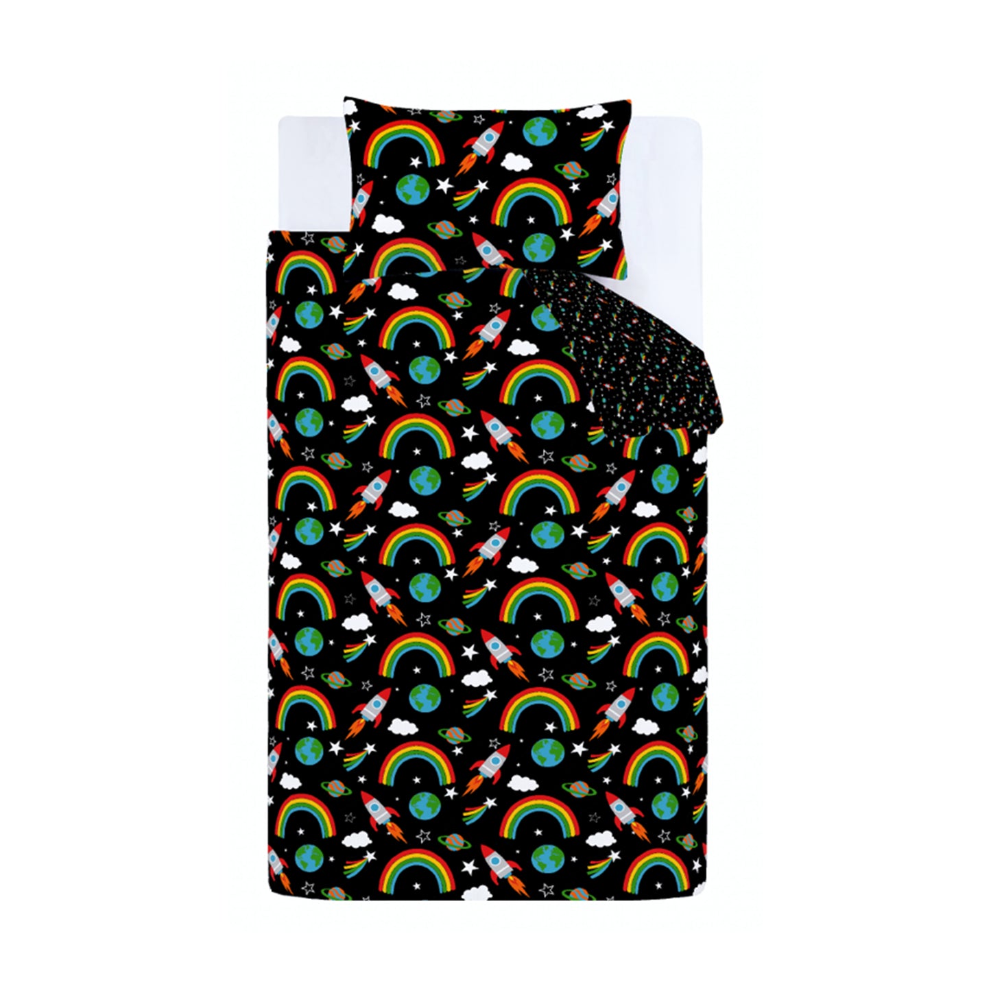 Catherine Lansfield Rainbow Rockets Duvet Cover Set