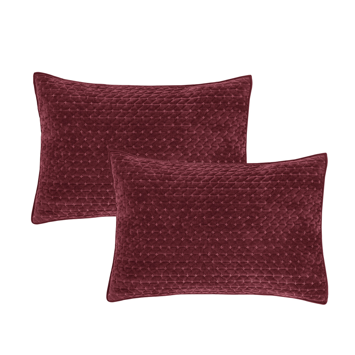 Bianca Attica Velvet Bedspread - Burgundy