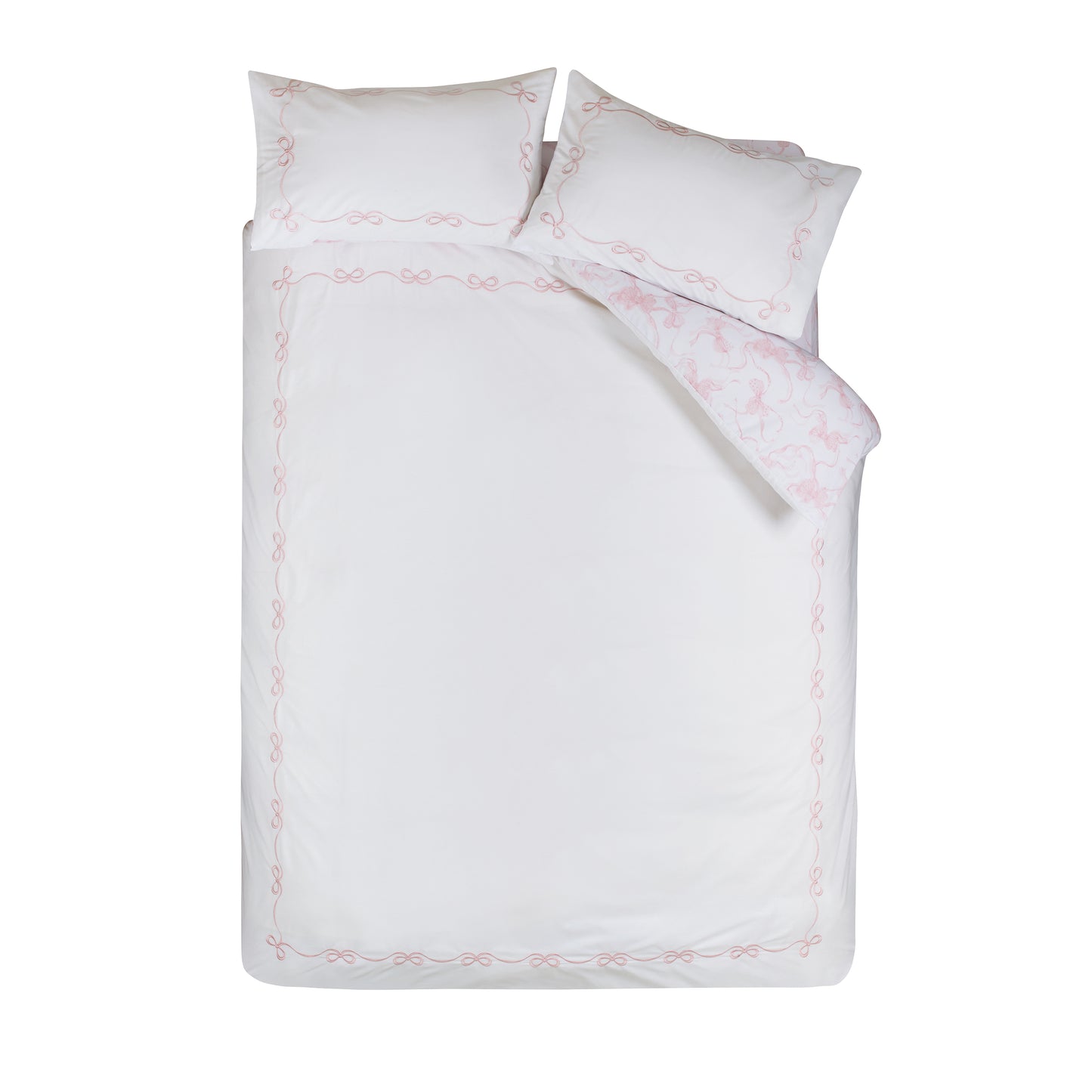 Catherine Lansfield Bow Embroidery Duvet Cover Set