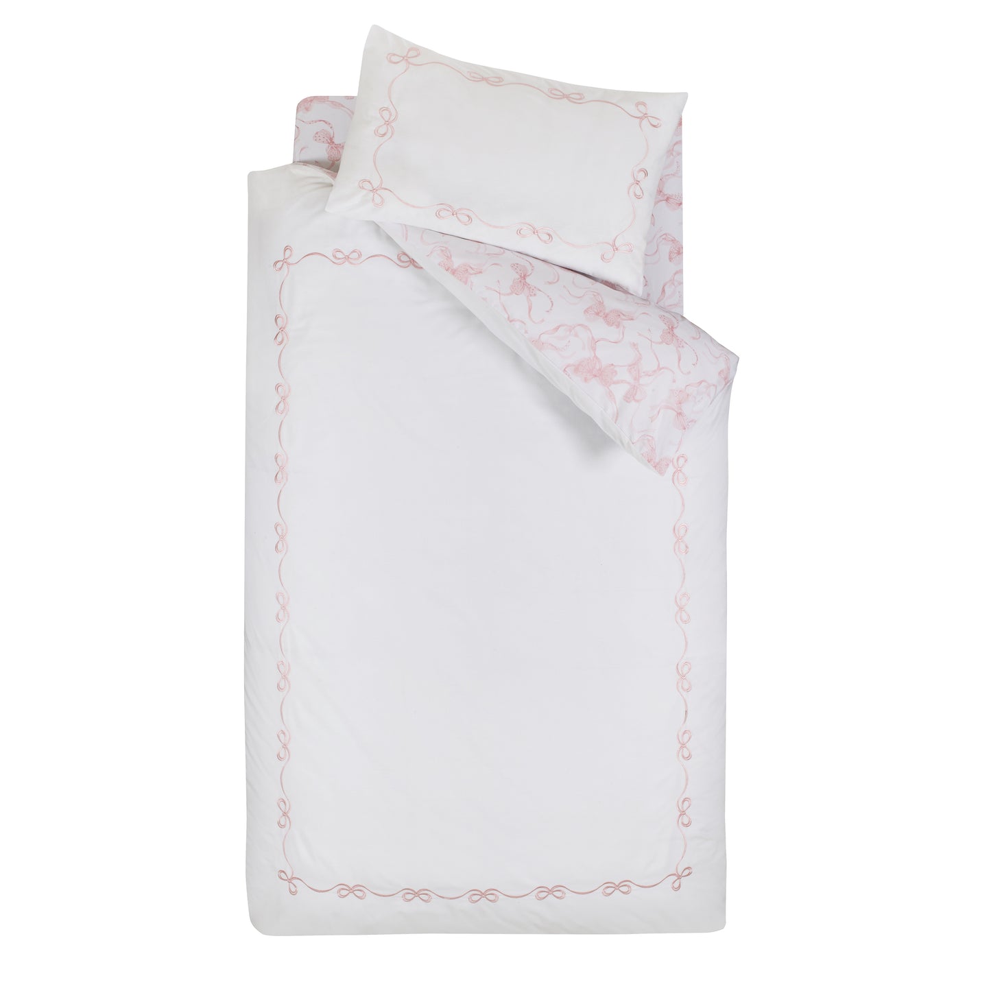 Catherine Lansfield Bow Embroidery Duvet Cover Set