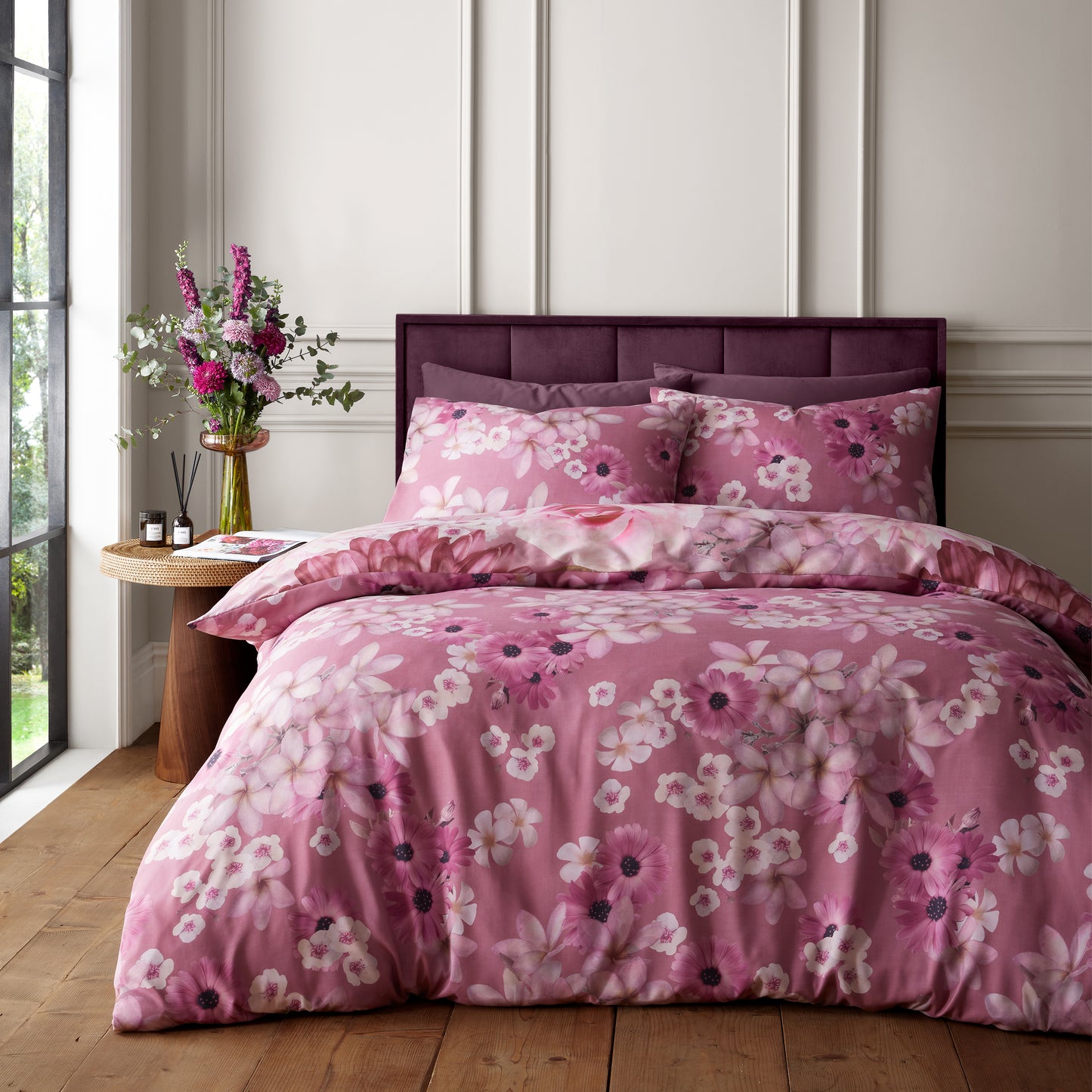 RHS x Catherine Lansfield Rosemoor Floral Duvet Cover Set