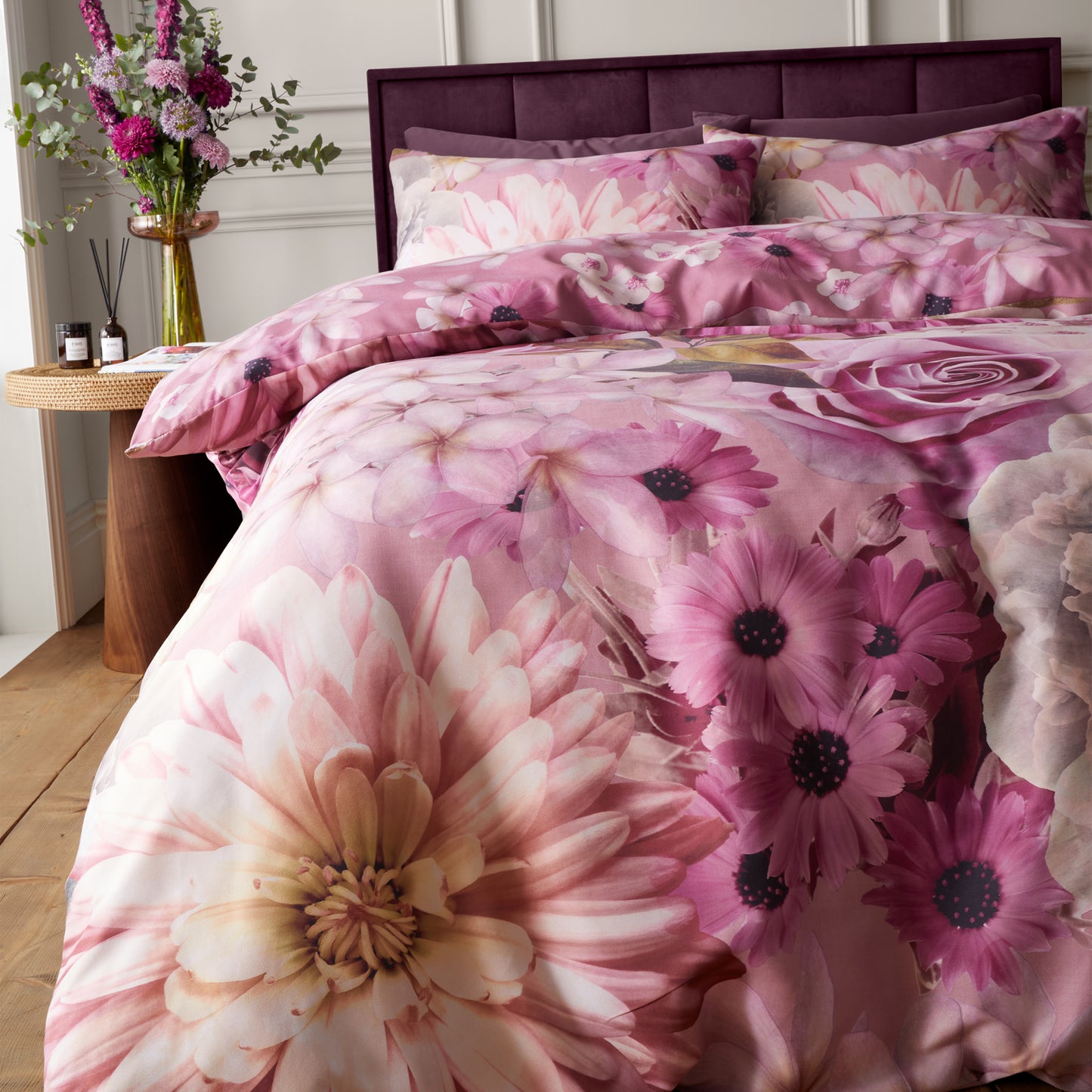 RHS x Catherine Lansfield Rosemoor Floral Duvet Cover Set