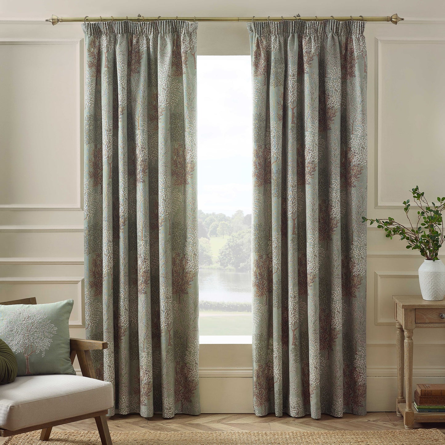 Catherine Lansfield Woodland Trees Pencil Pleat Curtains