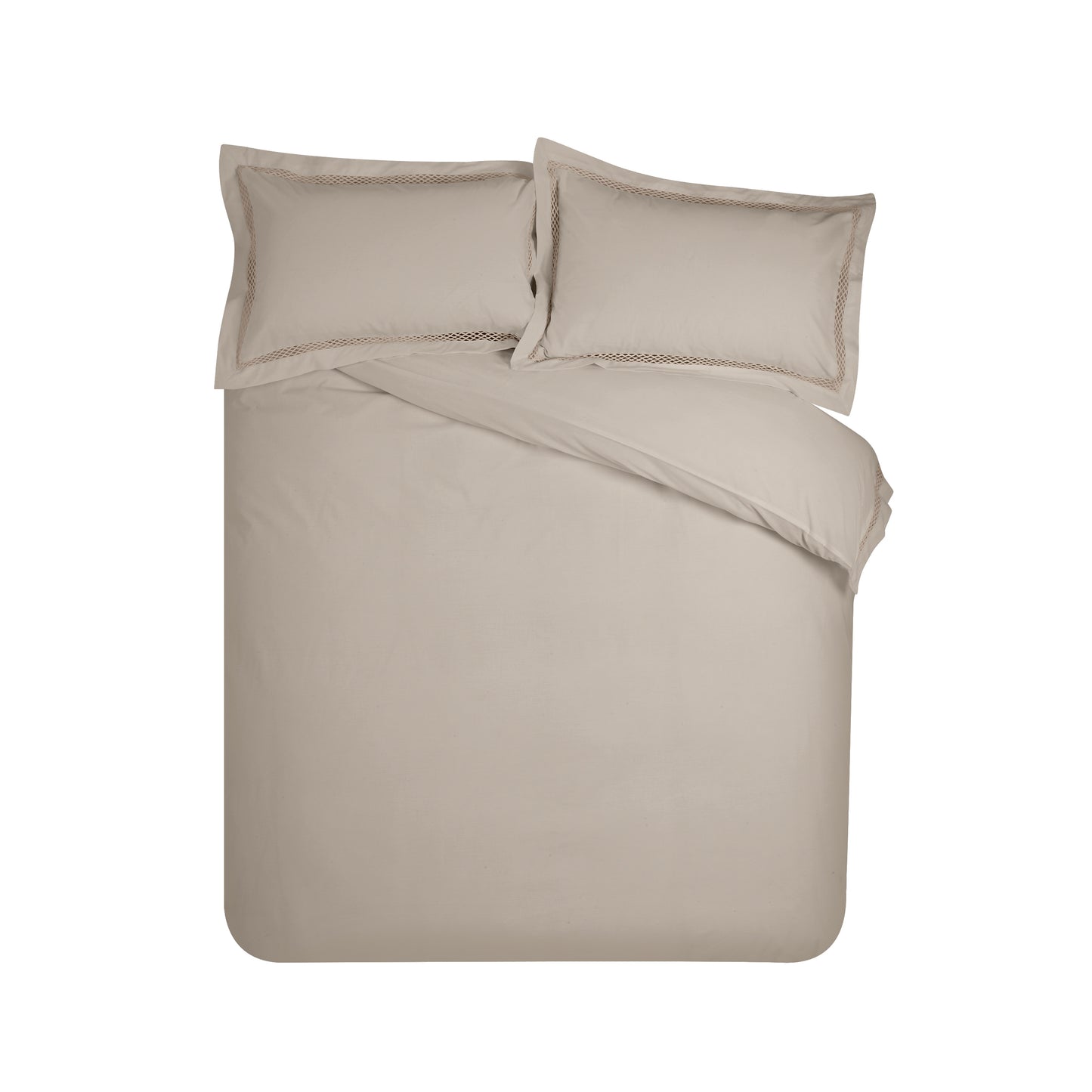 Catherine Lansfield Classic Lattice Lace Duvet Cover Set - Natural