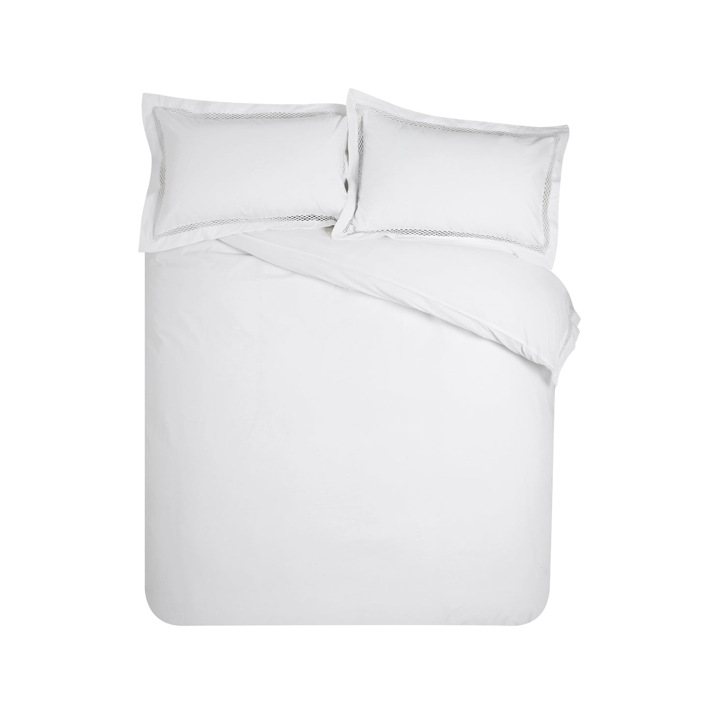 Catherine Lansfield Classic Lattice Lace Duvet Cover Set - White