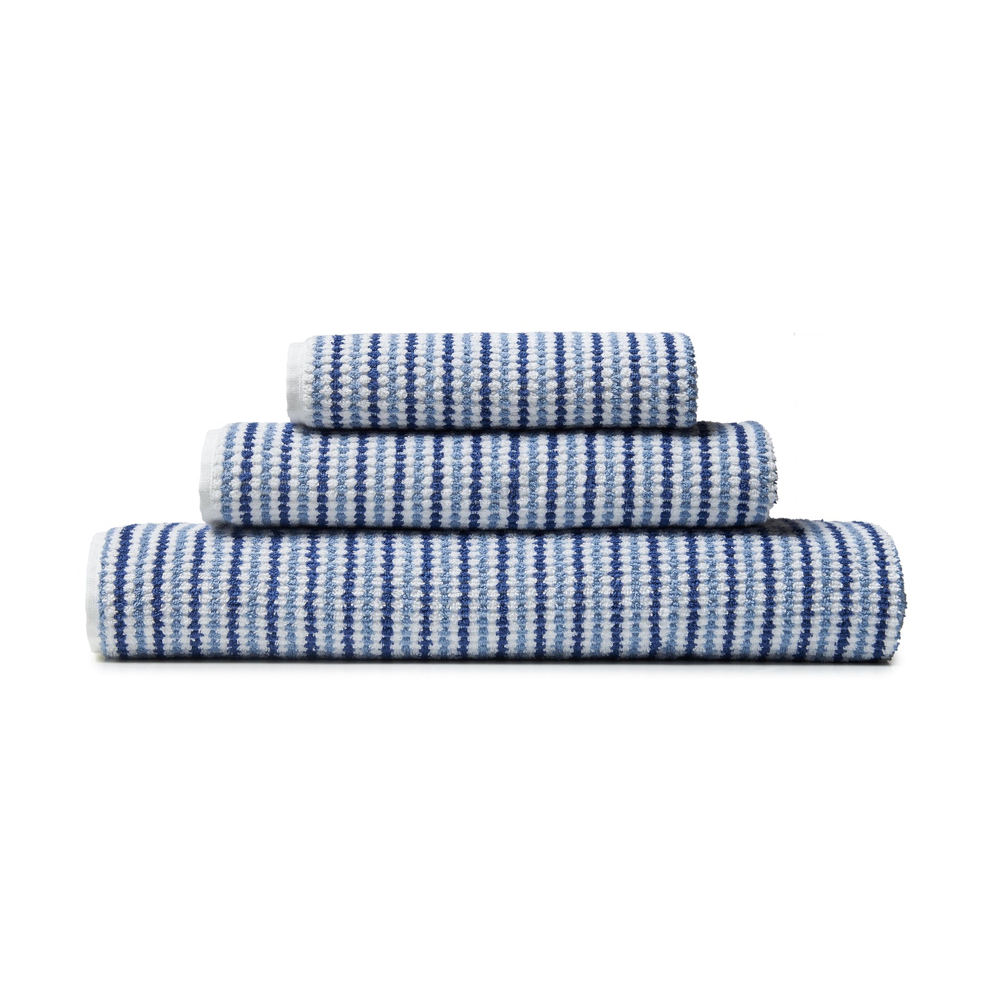 Catherine Lansfield Rice Weave Stripe Bath Towels - Blue