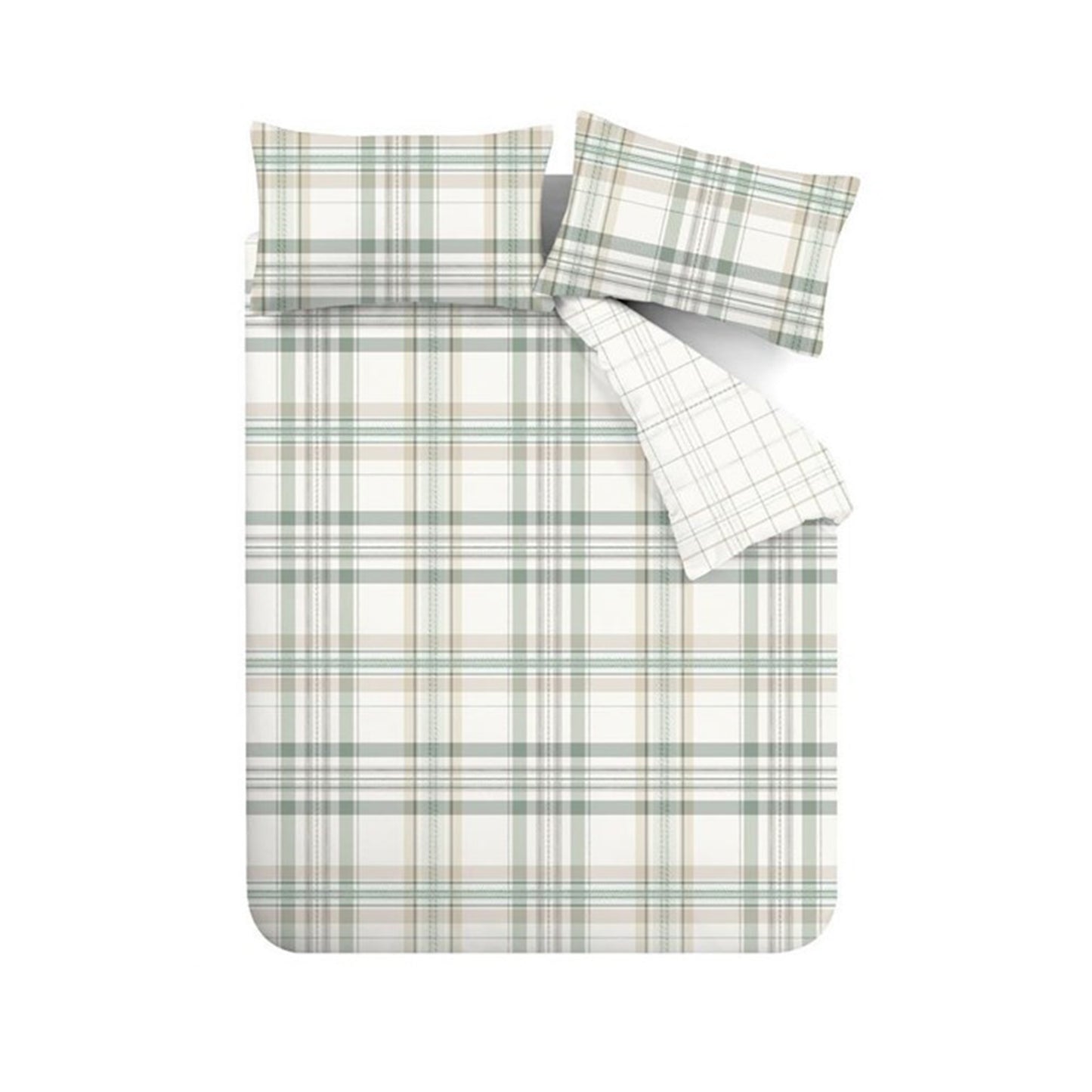 Catherine Lansfield Cartmel Check Duvet Cover Set - Green