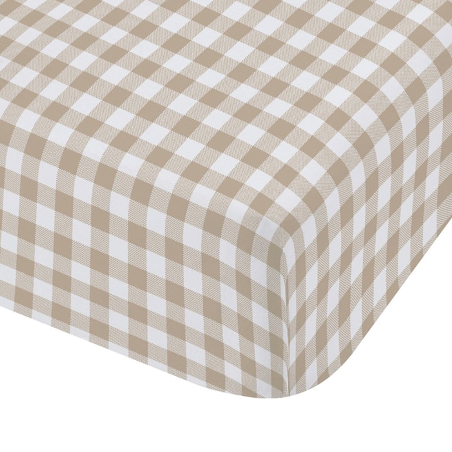 Catherine Lansfield Bamford Gingham Check Fitted Sheet - Natural