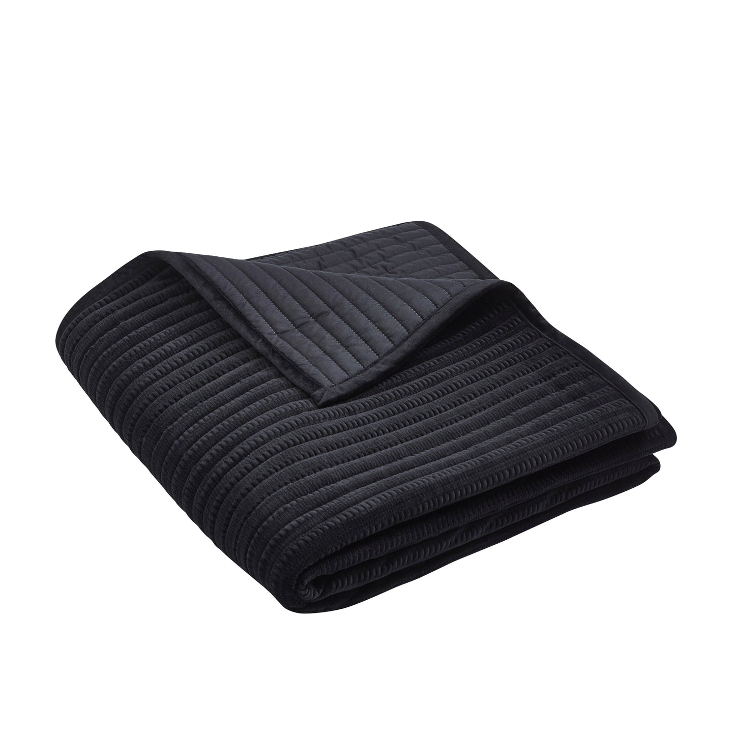 Catherine Lansfield Velvet Pinsonic Bedspread - Black