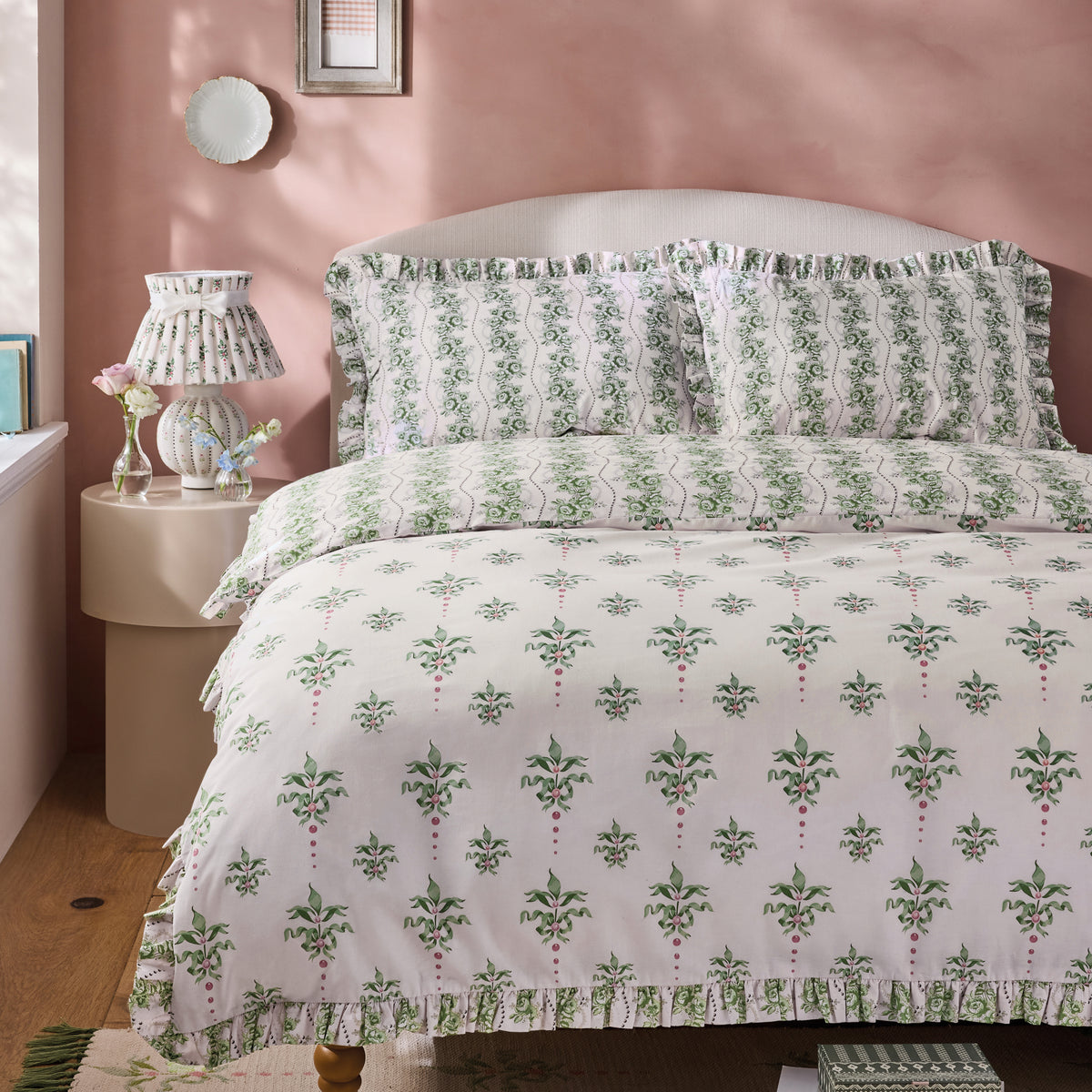 Cath Kidston Cath Crest Floral Duvet Cover Set - Green