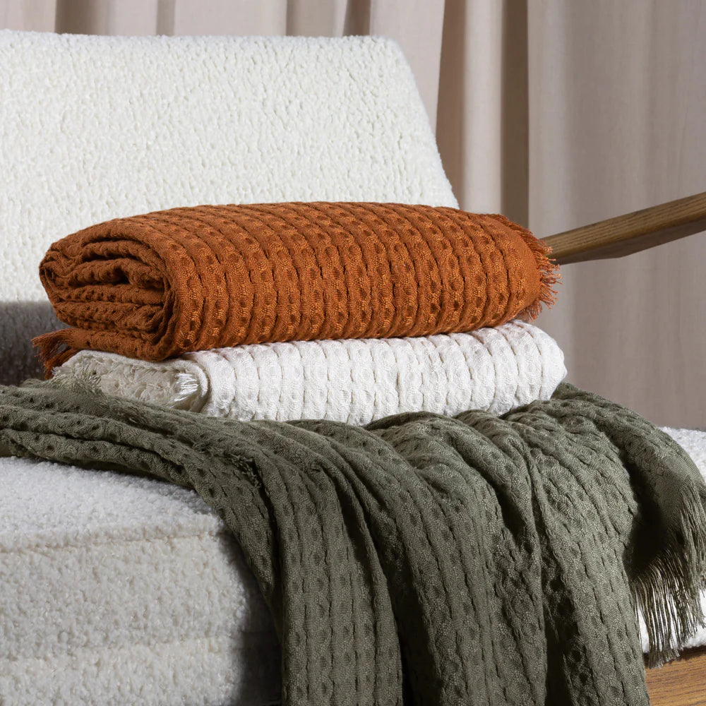 Yard Abel Waffle Throw - Pecan