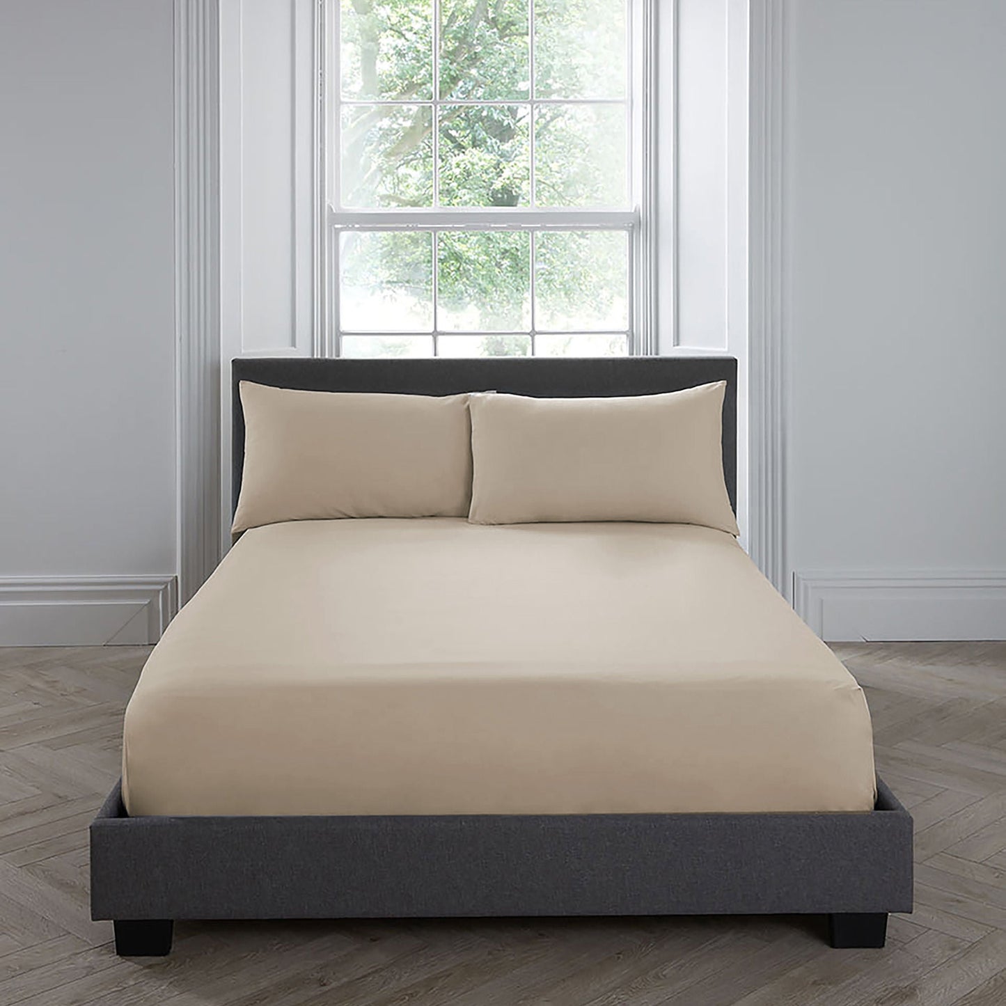 200TC Plain Dye Pair of Oxford Pillowcases by Appletree Boutique in Natural 50 x 75cm - Pair of Oxford Pillowcases - Appletree Boutique