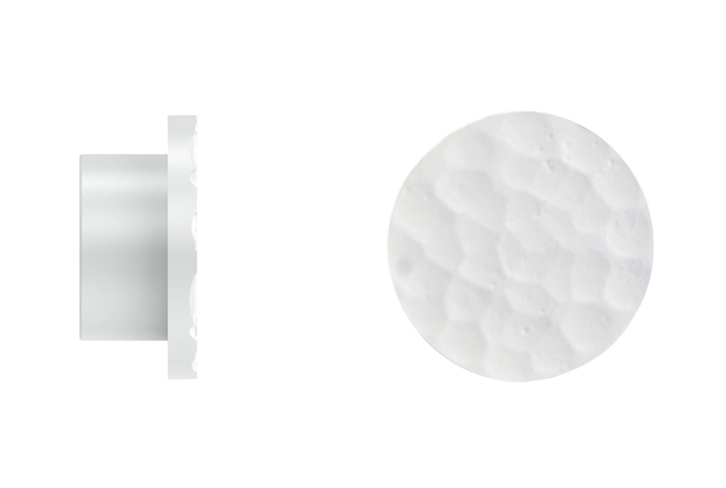 Hallis Arc 25mm Metal Curtain Pole Hammered Disc Finial - China White