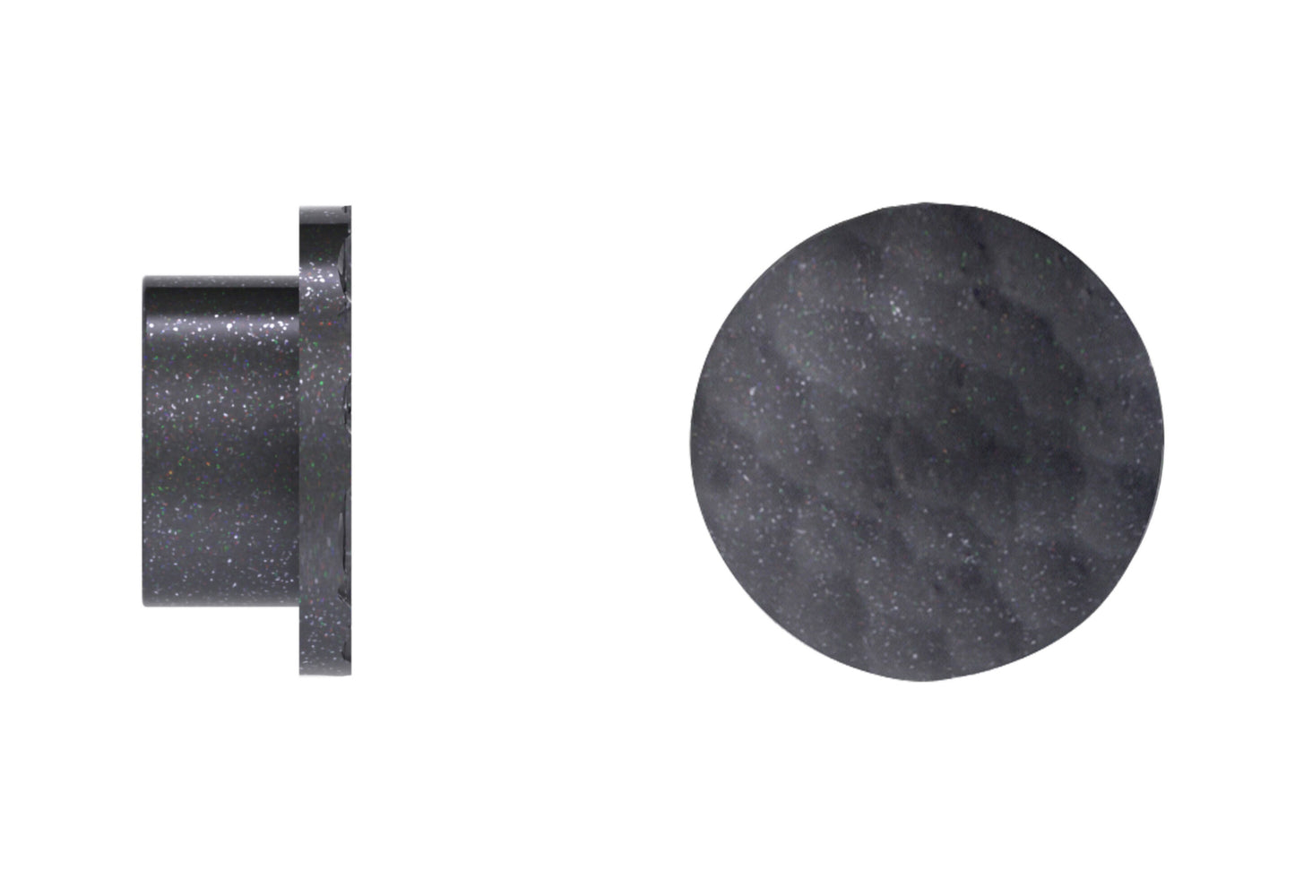 Hallis Arc 25mm Metal Curtain Pole Hammered Disc Finial - Gunmetal