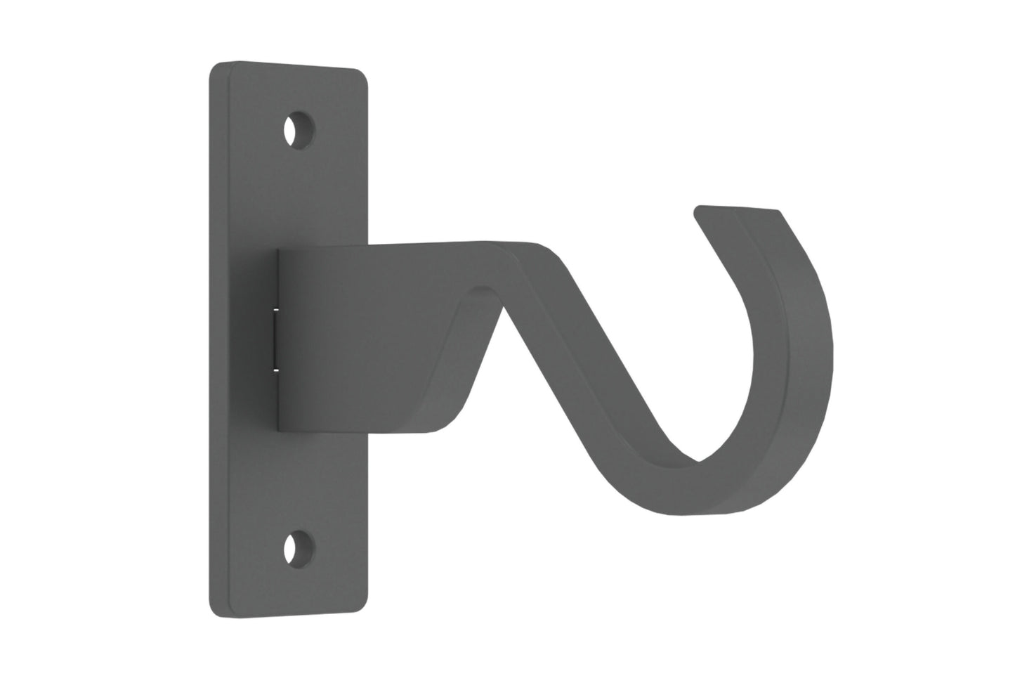 Hallis Arc 25mm Metal Curtain Pole End Bracket - Lead