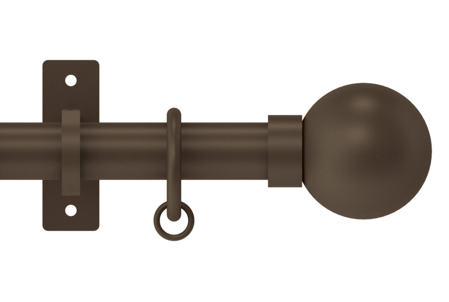 Hallis Arc Ball 25mm Metal Curtain Pole - Mocha