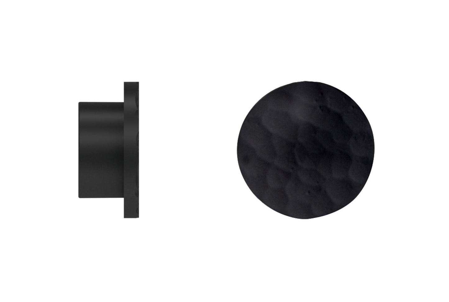Hallis Arc 25mm Metal Curtain Pole Hammered Disc Finial - Soft Black