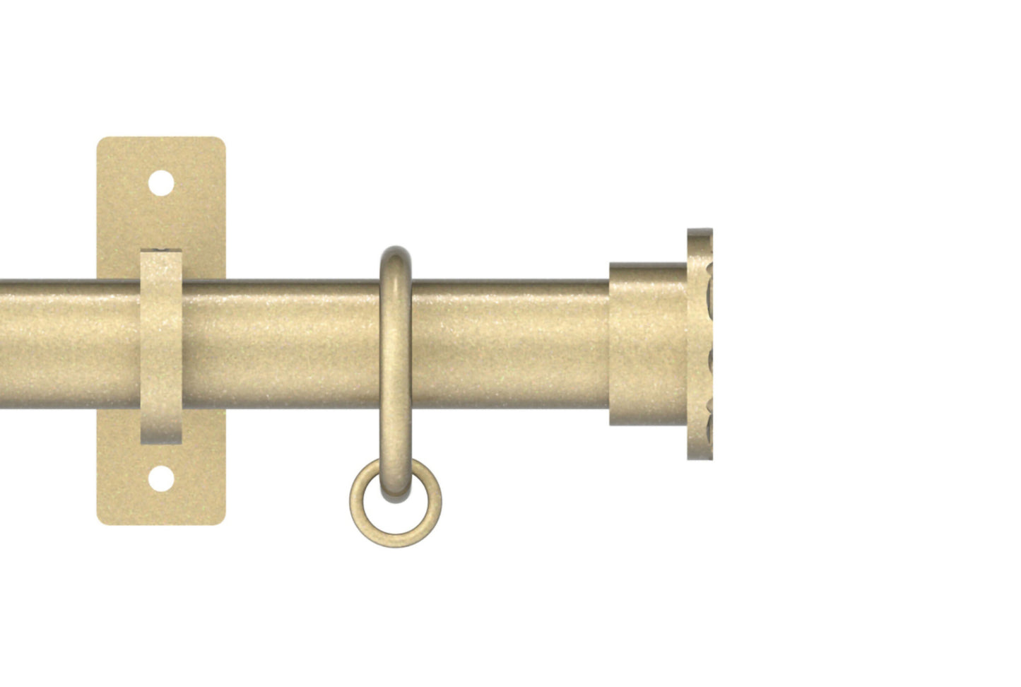 Hallis Arc Hammered Disc 25mm Metal Curtain Pole - Soft Brass