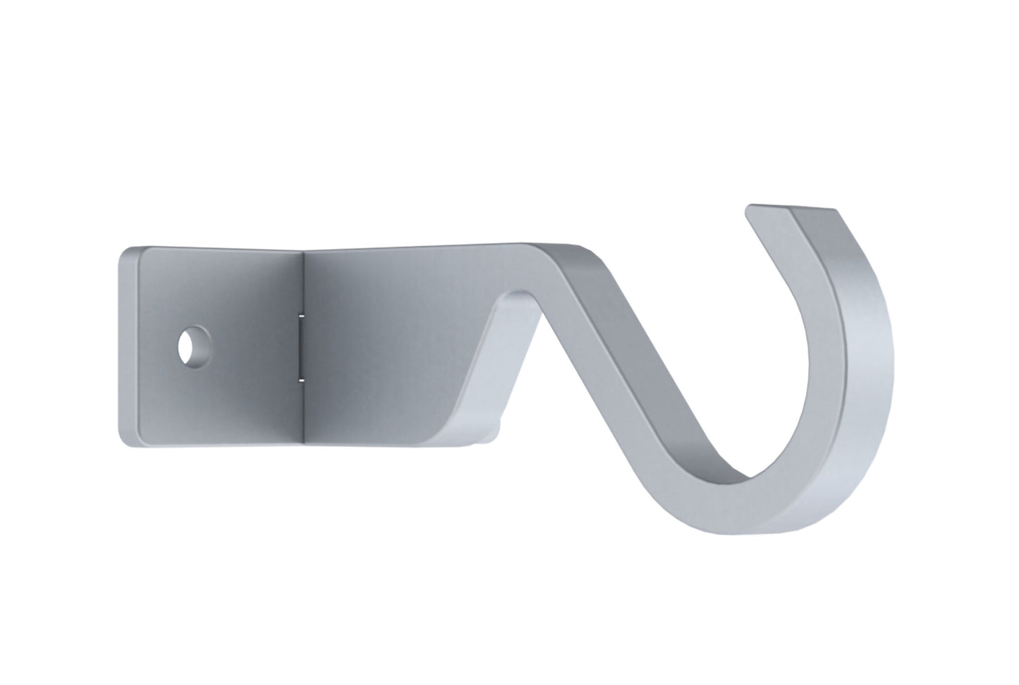 Hallis Arc 25mm Metal Curtain Pole Centre Ceiling Bracket - Soft Silver