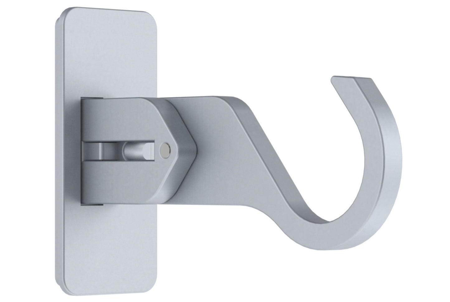 Hallis Arc 25mm Extendable Metal Curtain Pole End Bracket - Soft Silver