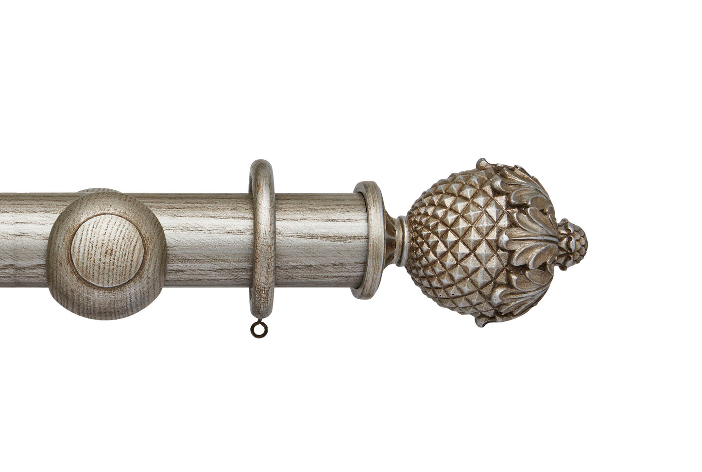 Hallis Ashbridge Botanical 45mm Wooden Curtain Pole - Baroque Silver
